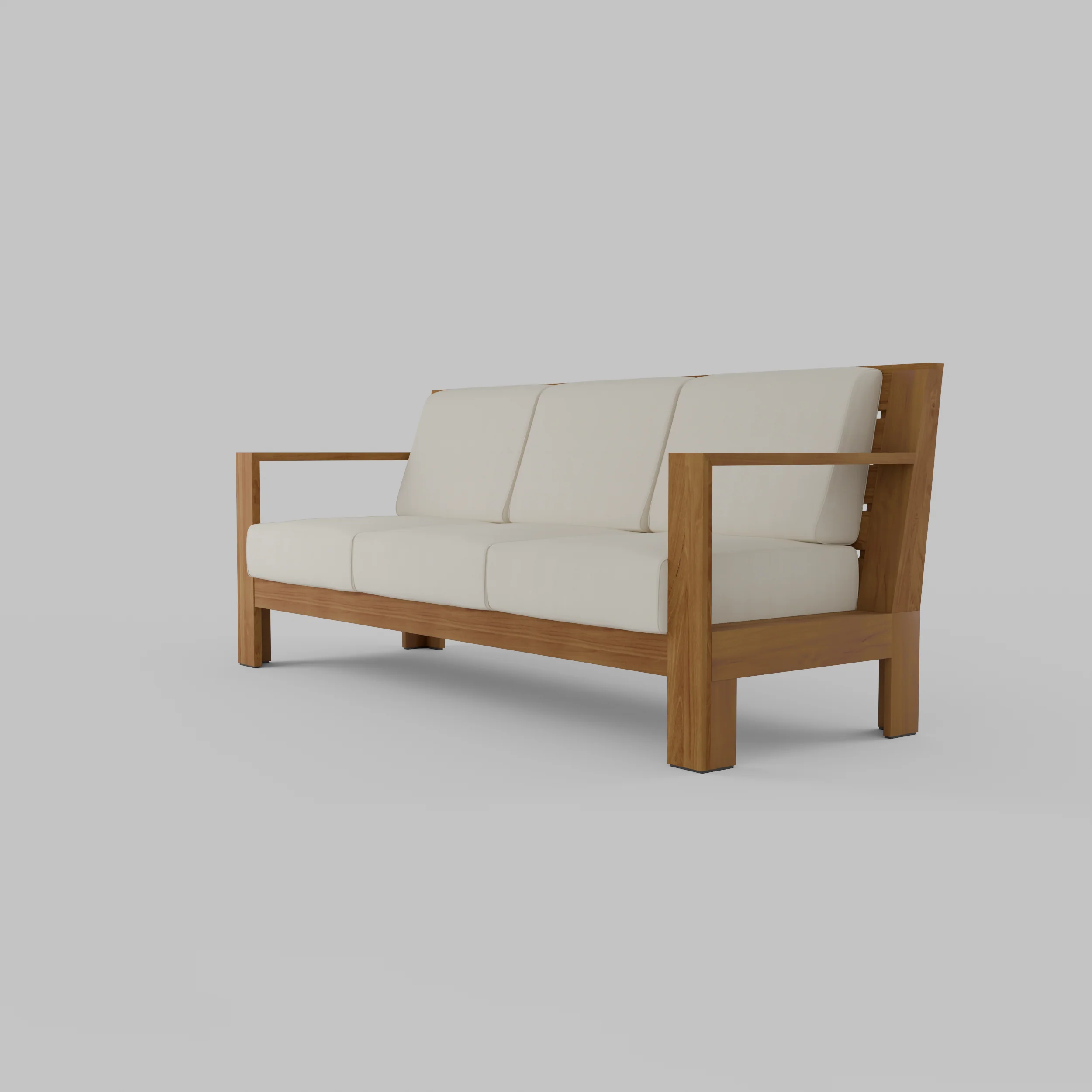 Logan Teak Wood Patio Sofa with Sunbrella Vellum Cushion - Image 17