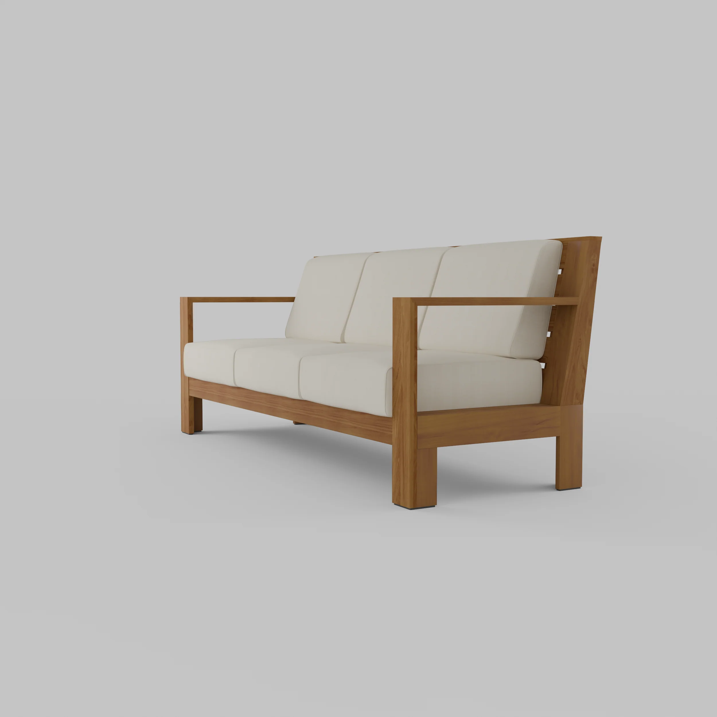 Logan Teak Wood Patio Sofa with Sunbrella Vellum Cushion - Image 18