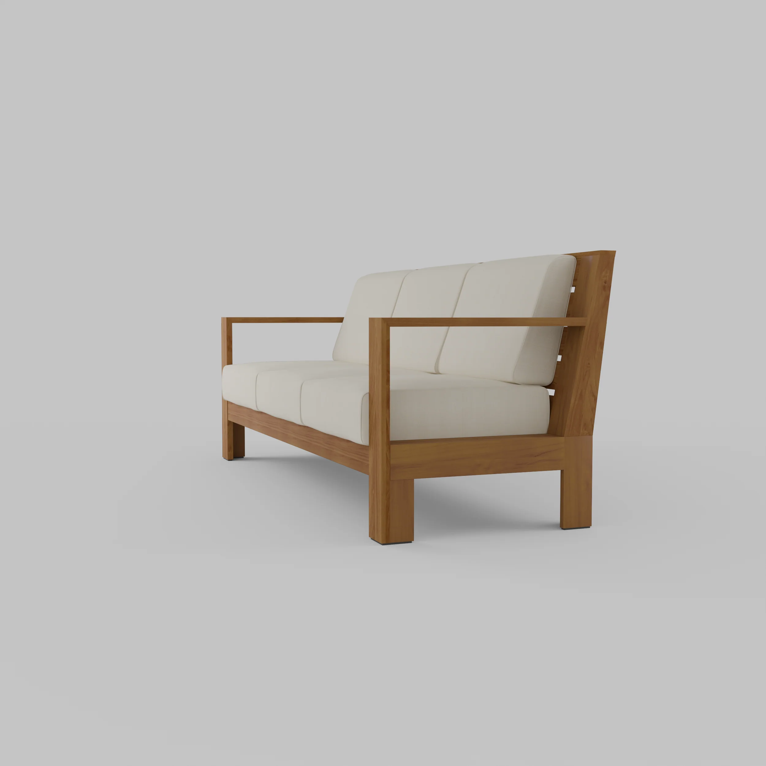 Logan Teak Wood Patio Sofa with Sunbrella Vellum Cushion - Image 19