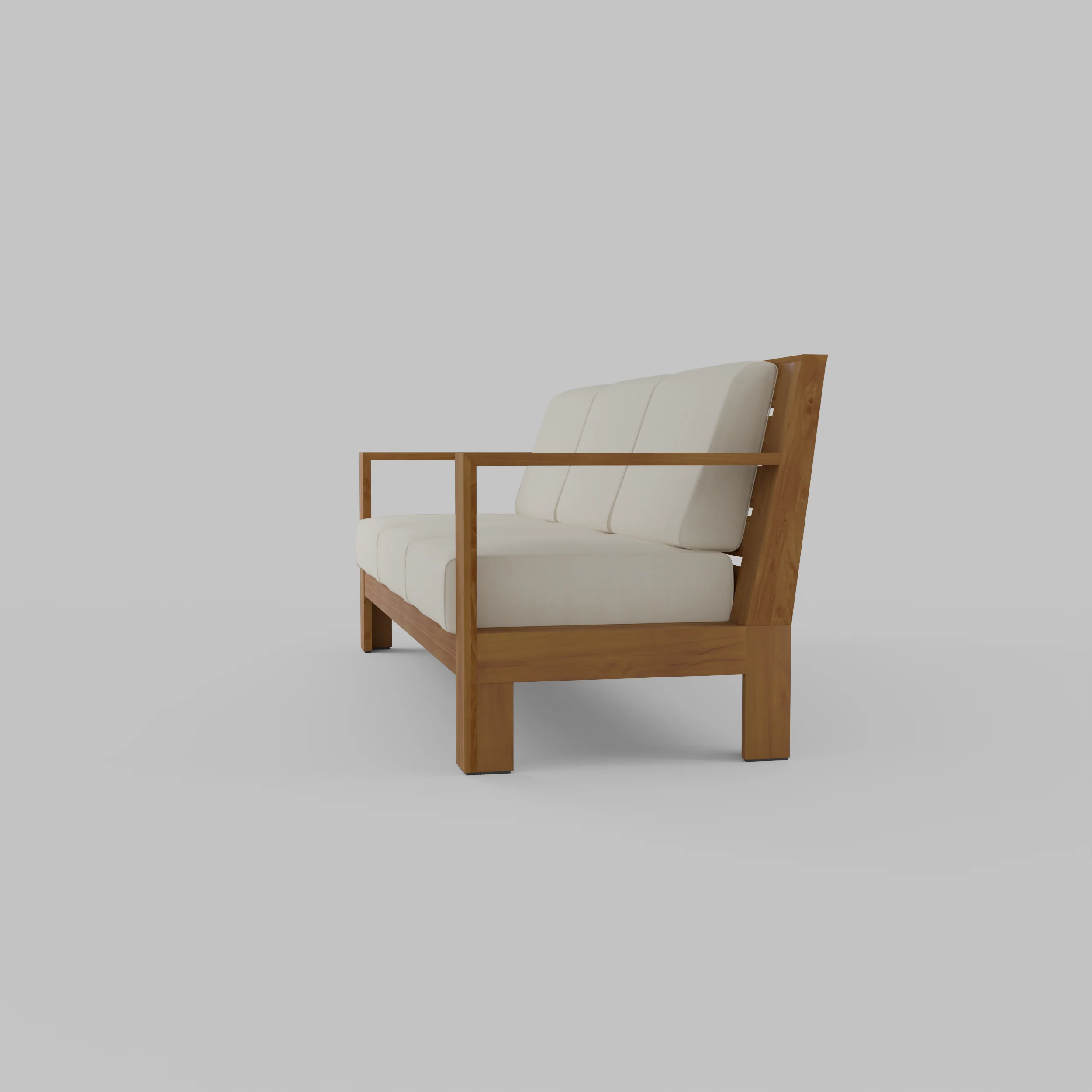Logan Teak Wood Patio Sofa with Sunbrella Vellum Cushion - Image 20