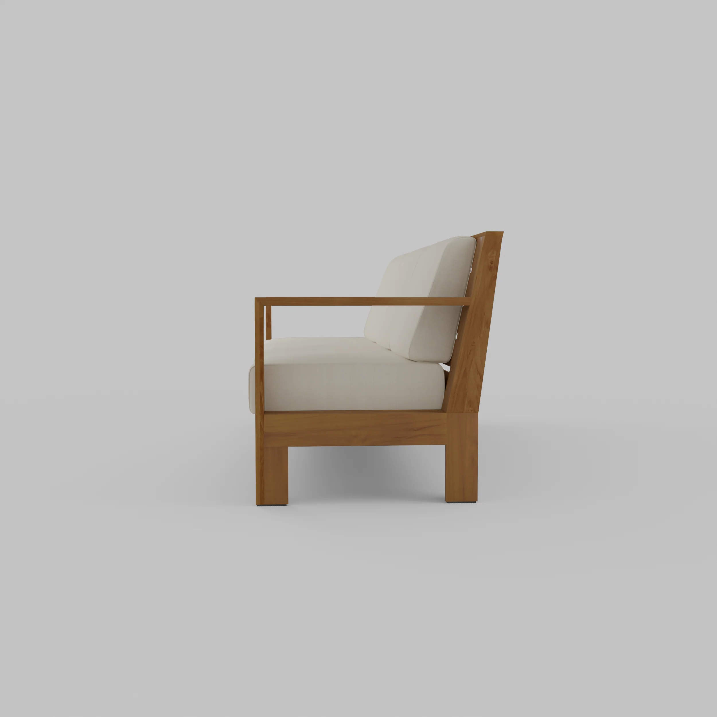 Logan Teak Wood Patio Sofa with Sunbrella Vellum Cushion - Image 21