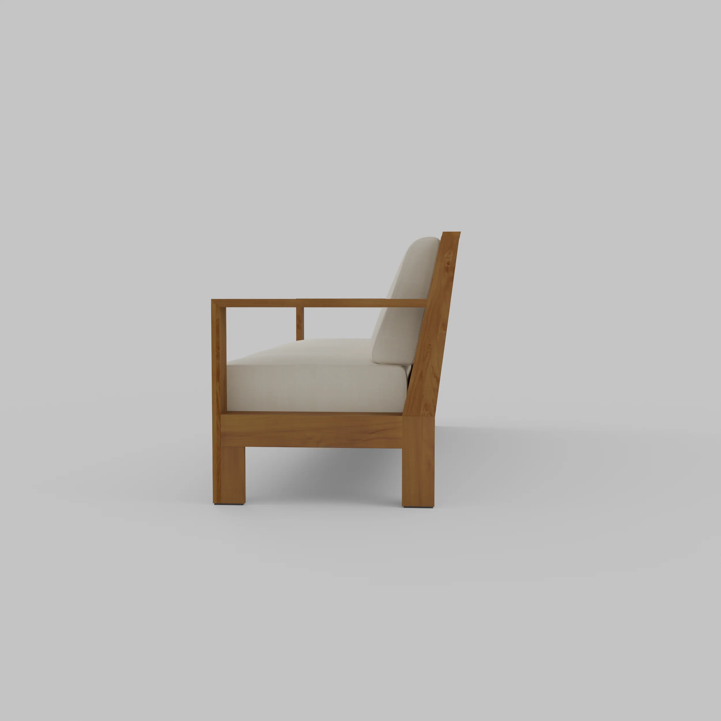 Logan Teak Wood Patio Sofa with Sunbrella Vellum Cushion - Image 22