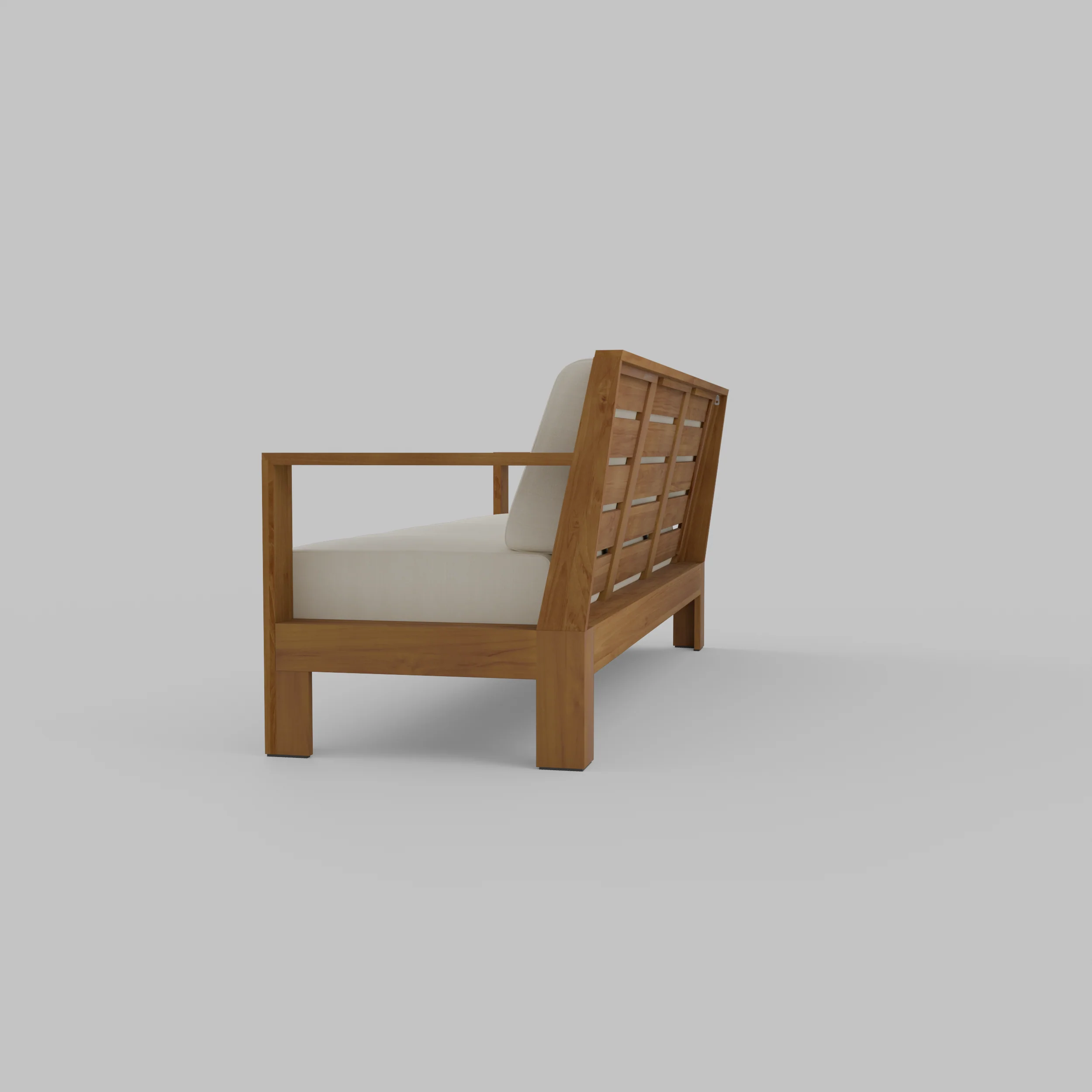 Logan Teak Wood Patio Sofa with Sunbrella Vellum Cushion - Image 23