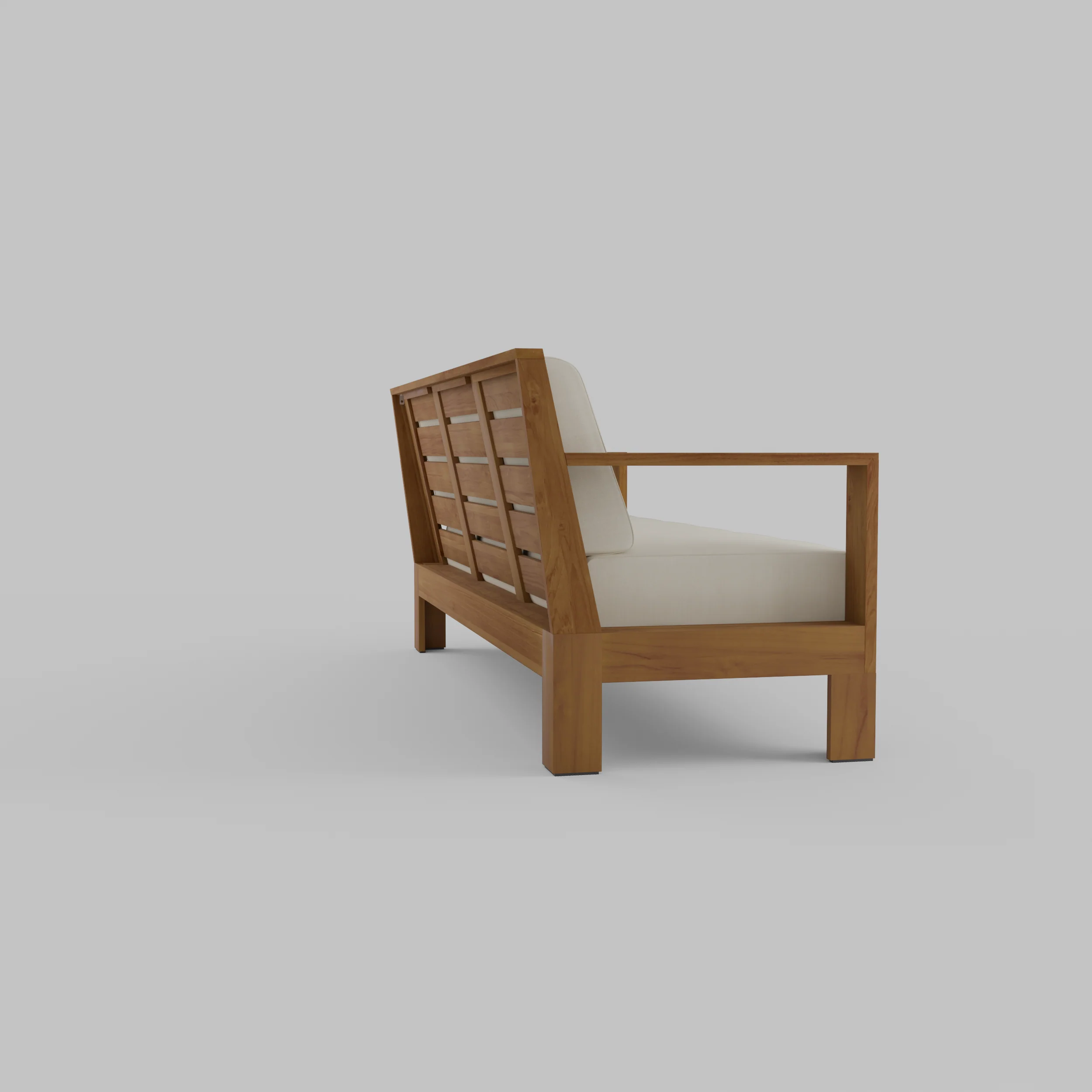 Logan Teak Wood Patio Sofa with Sunbrella Vellum Cushion - Image 24