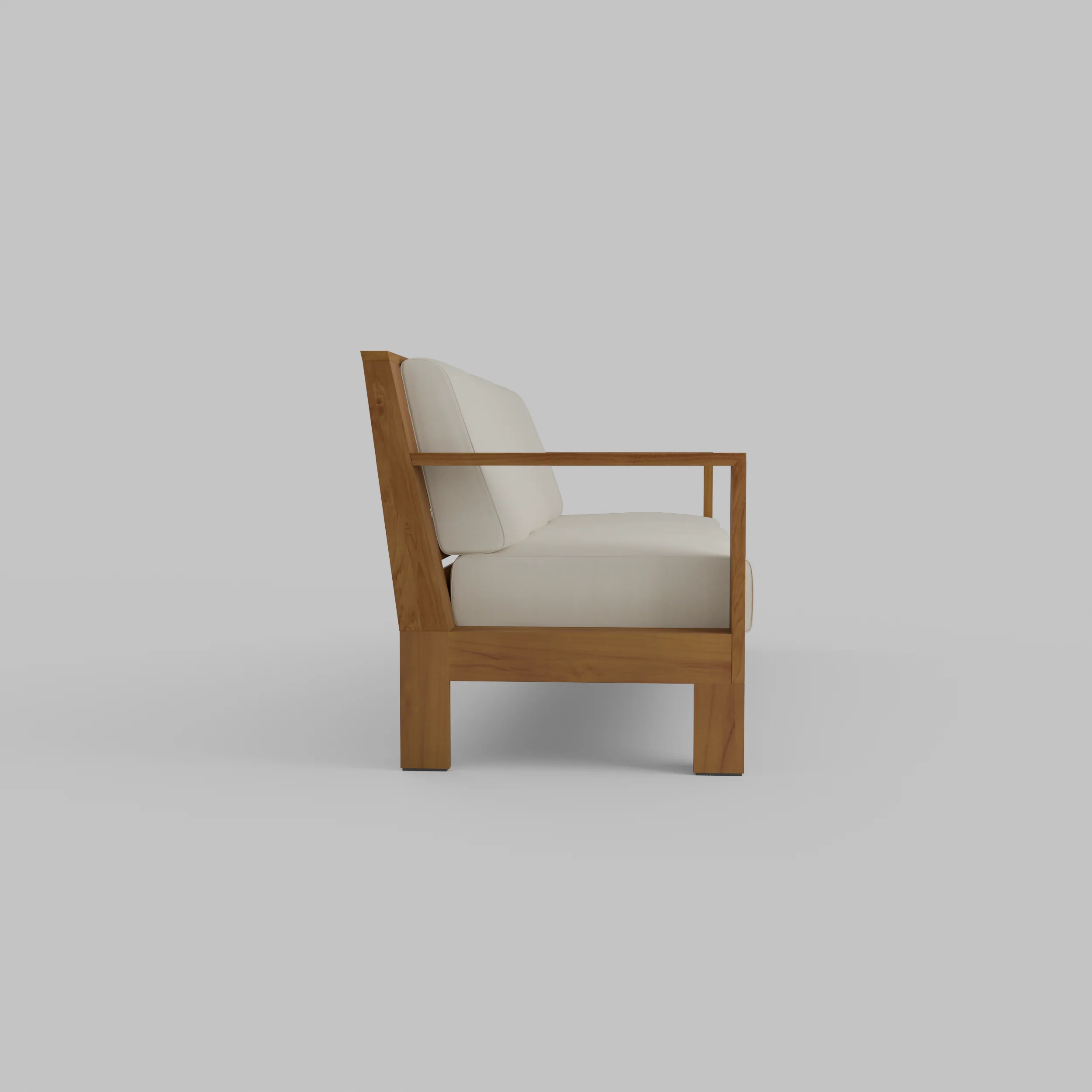 Logan Teak Wood Patio Sofa with Sunbrella Vellum Cushion - Image 26