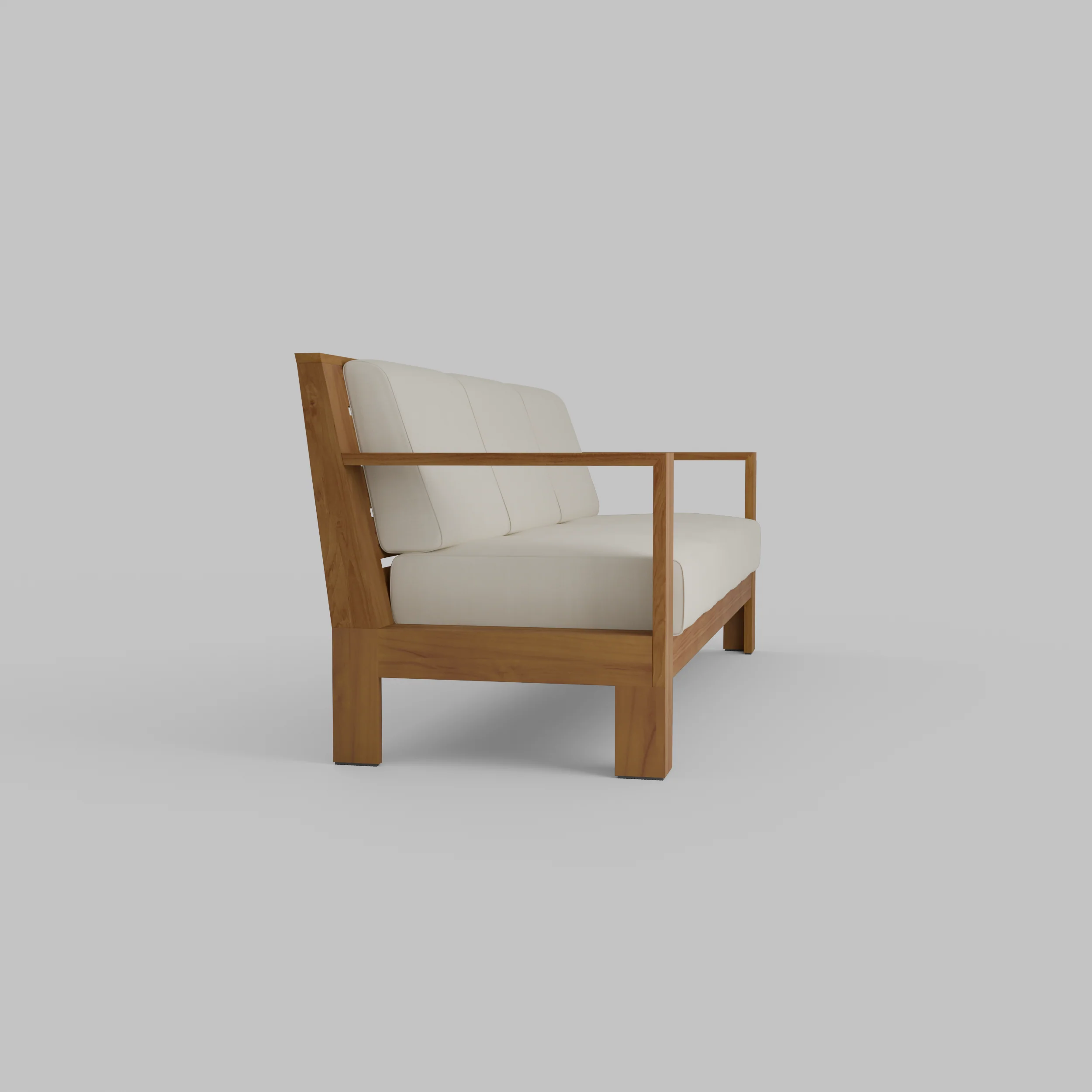 Logan Teak Wood Patio Sofa with Sunbrella Vellum Cushion - Image 27