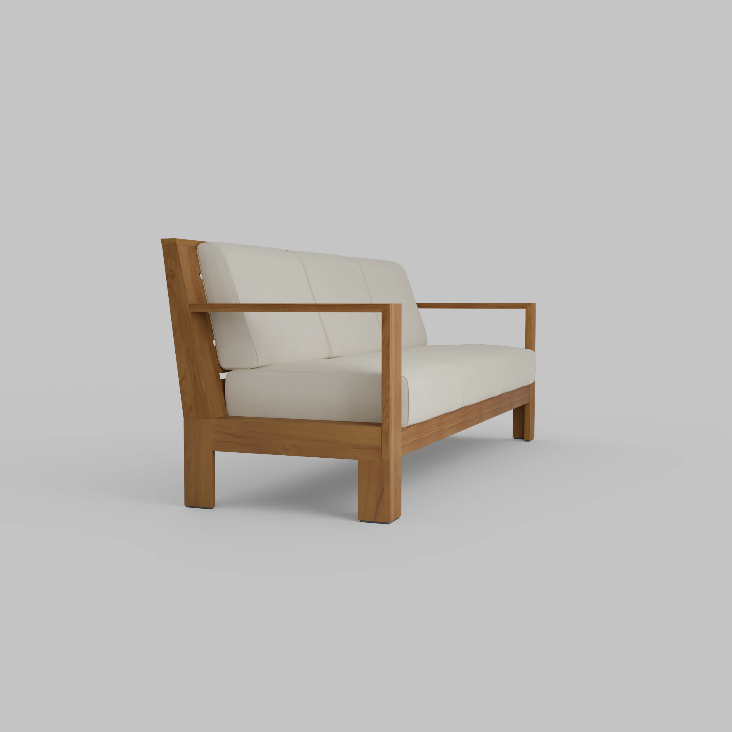 Logan Teak Wood Patio Sofa with Sunbrella Vellum Cushion - Image 28