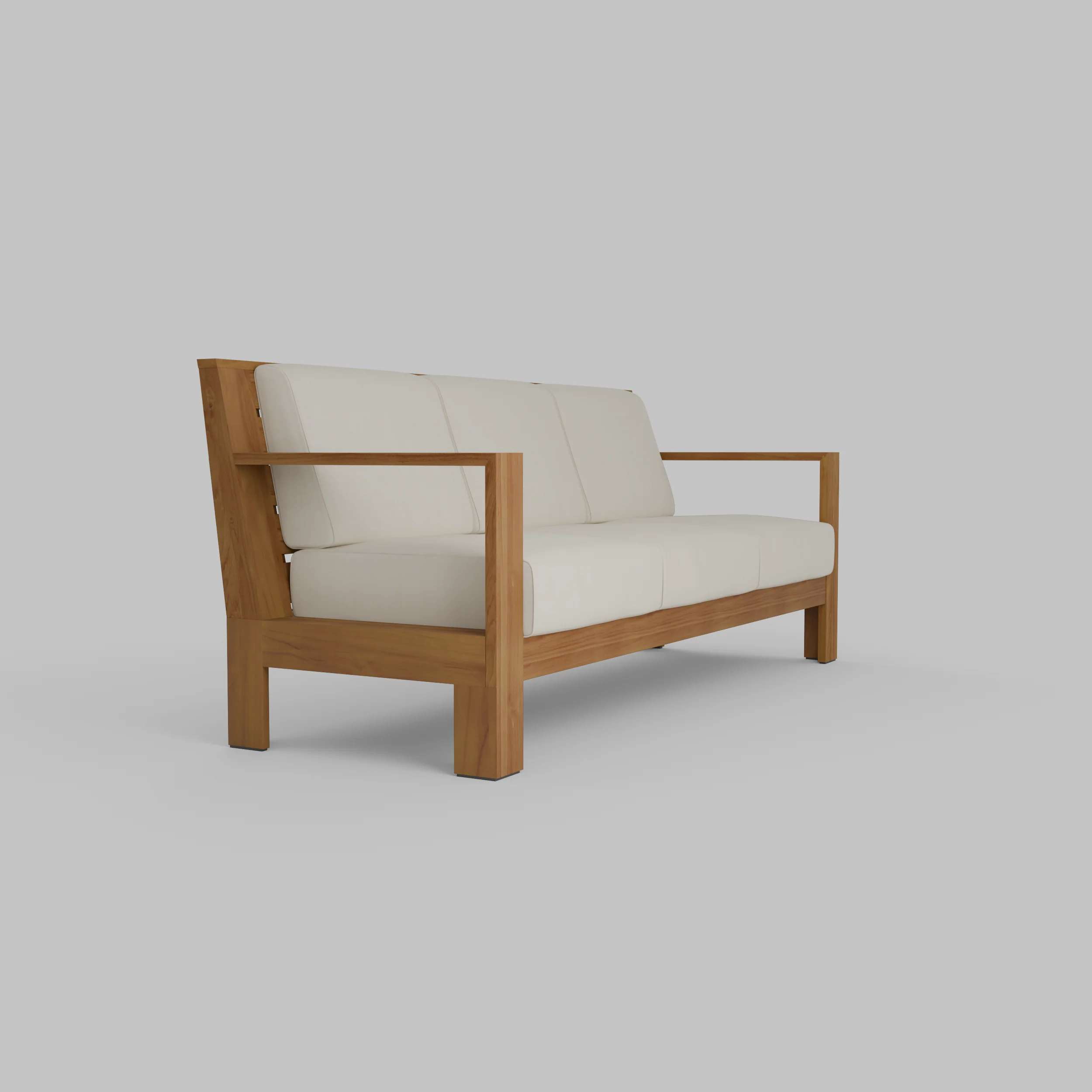 Logan Teak Wood Patio Sofa with Sunbrella Vellum Cushion - Image 29