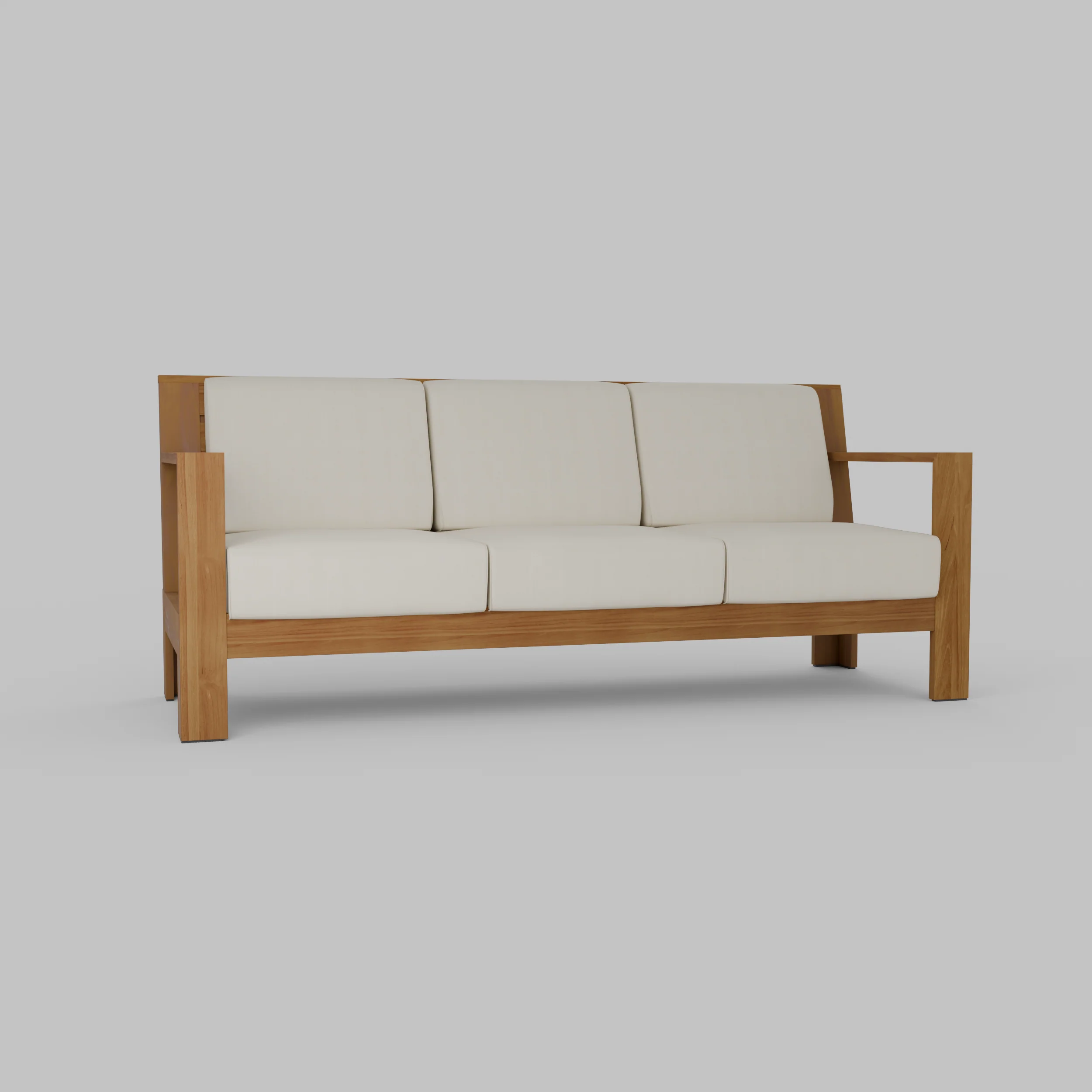 Logan Teak Wood Patio Sofa with Sunbrella Vellum Cushion - Image 31
