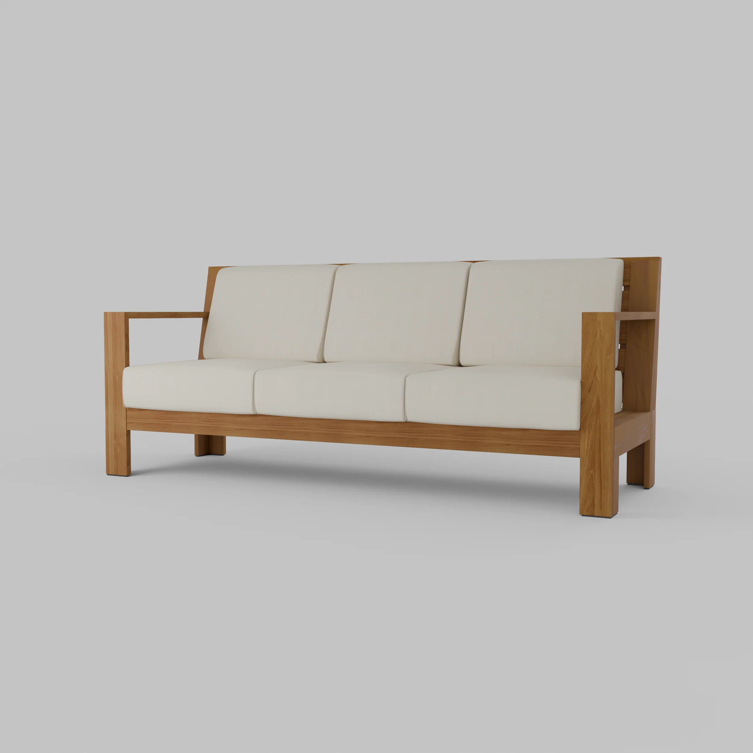 Logan Teak Wood Patio Sofa with Sunbrella Vellum Cushion - Image 32