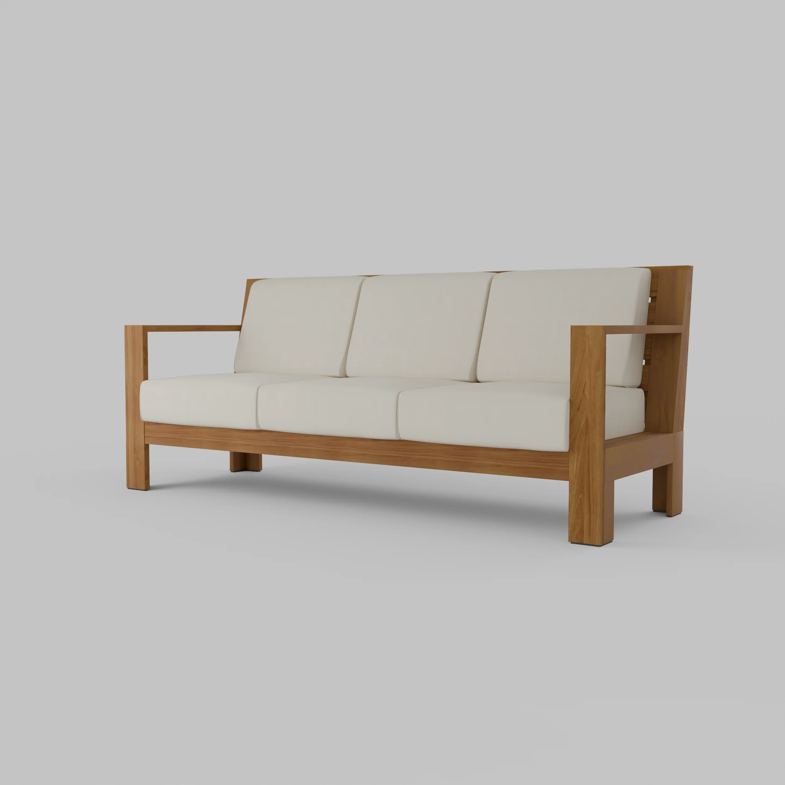 Logan Teak Wood Patio Sofa with Sunbrella Vellum Cushion - Image 33