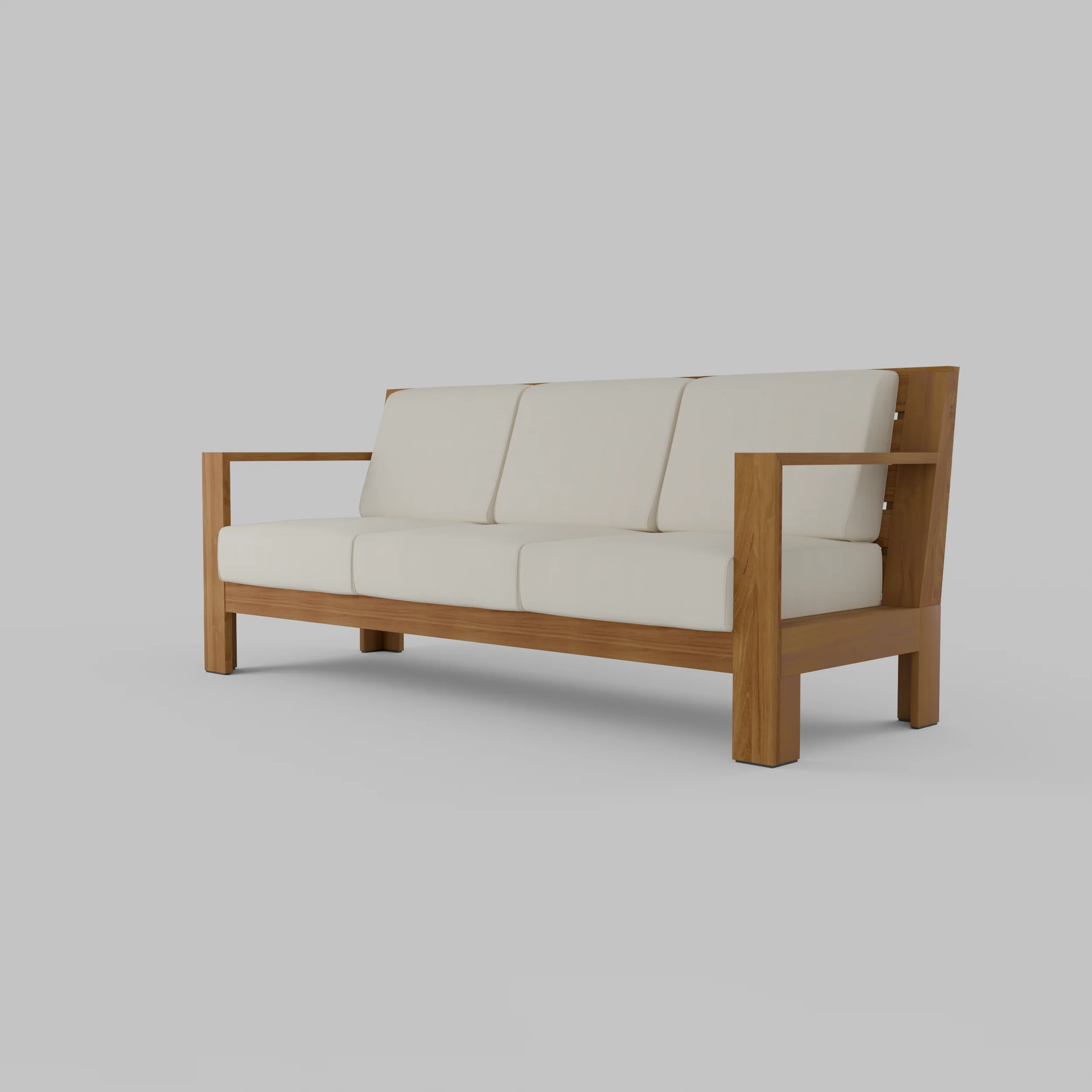 Logan Teak Wood Patio Sofa with Sunbrella Vellum Cushion - Image 34