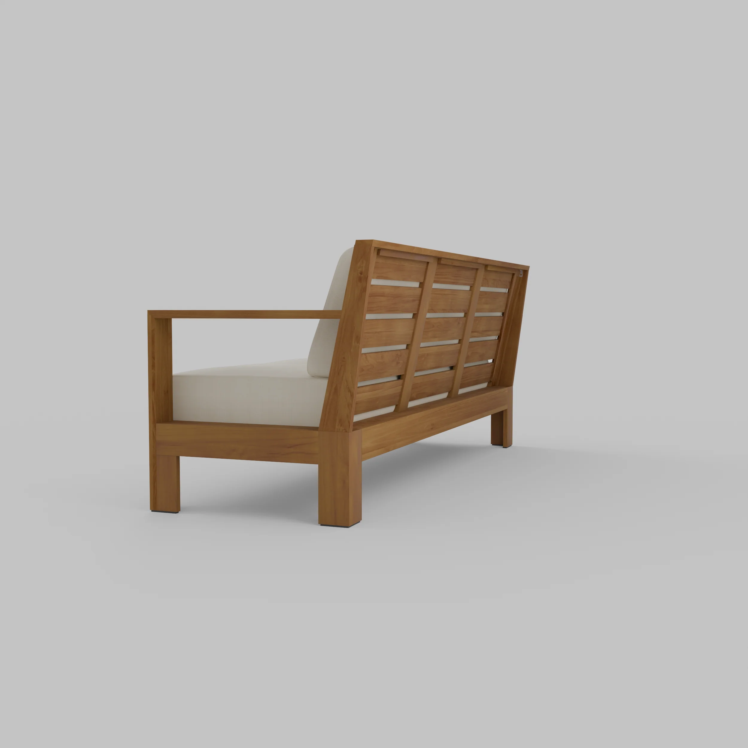 Logan Teak Wood Patio Sofa with Sunbrella Vellum Cushion - Image 35