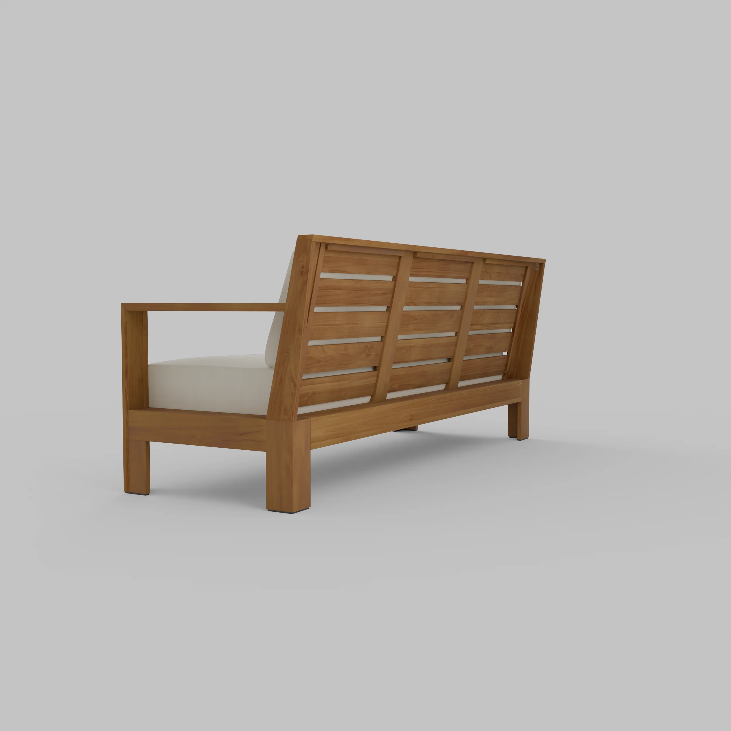 Logan Teak Wood Patio Sofa with Sunbrella Vellum Cushion - Image 36