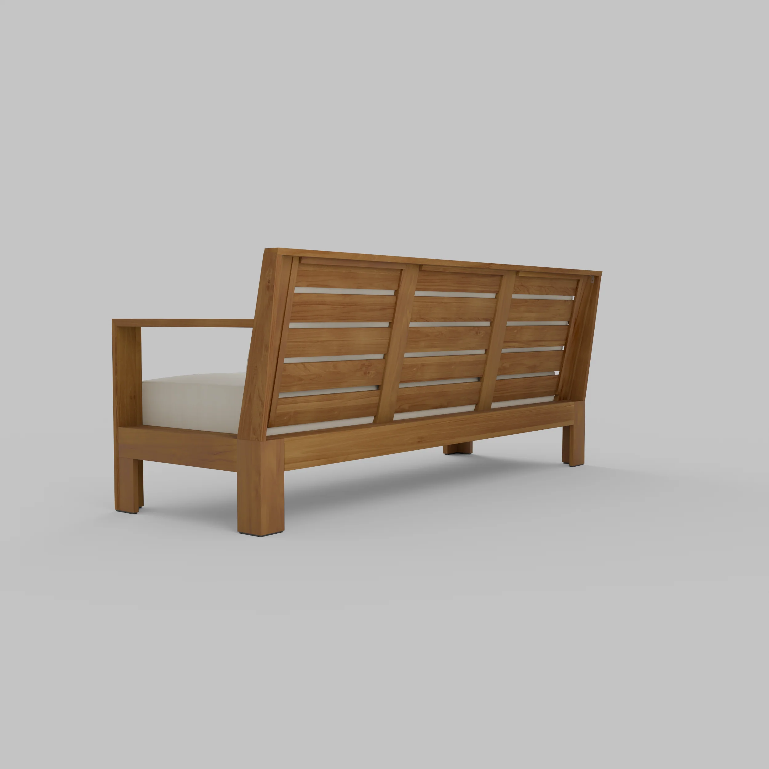 Logan Teak Wood Patio Sofa with Sunbrella Vellum Cushion - Image 37