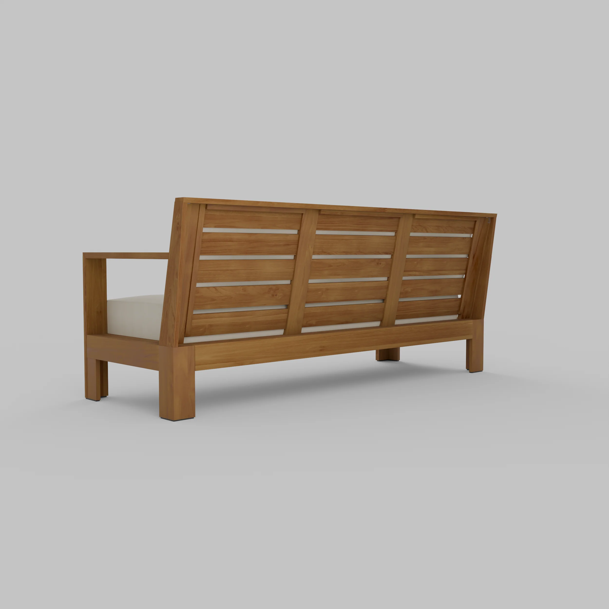 Logan Teak Wood Patio Sofa with Sunbrella Vellum Cushion - Image 38
