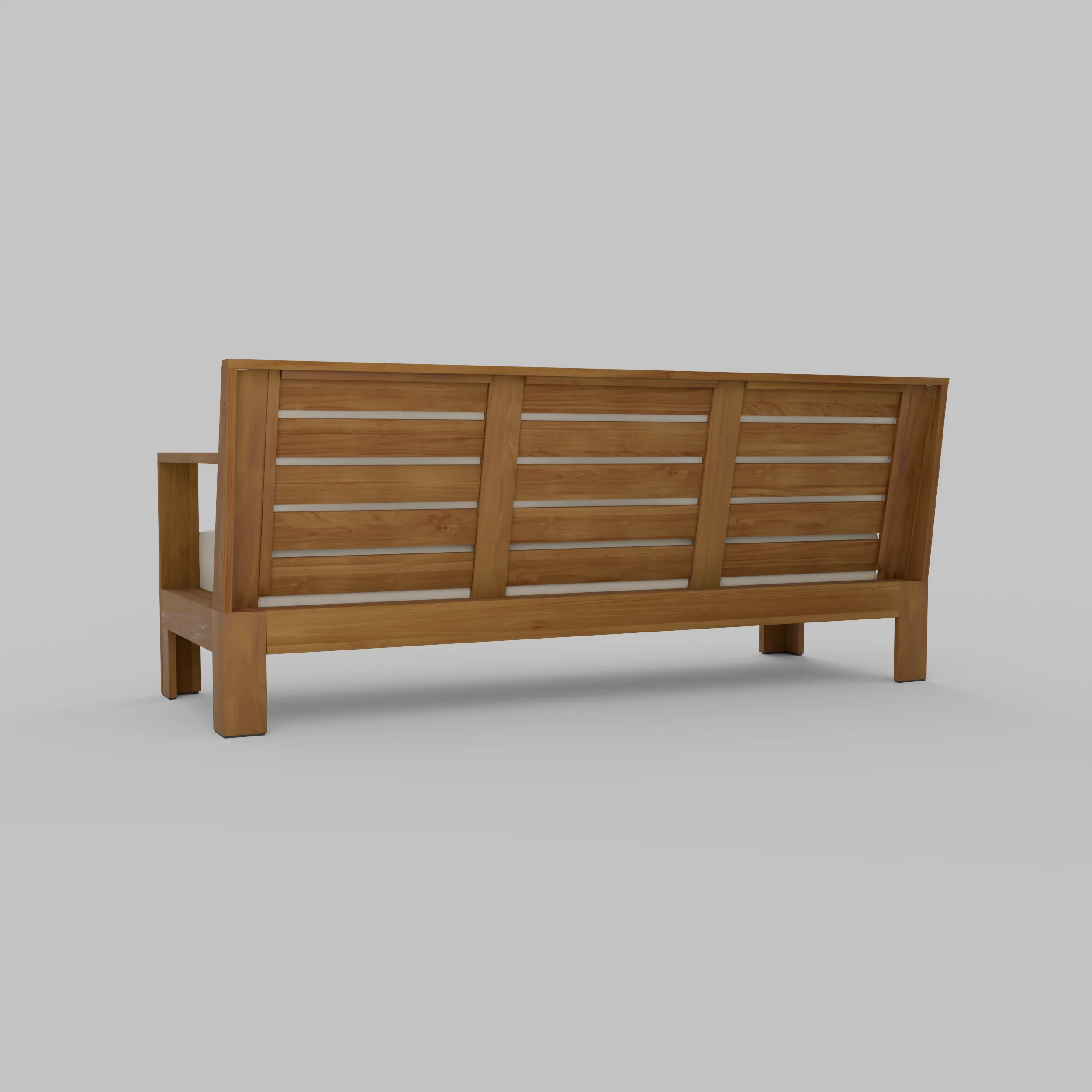 Logan Teak Wood Patio Sofa with Sunbrella Vellum Cushion - Image 40