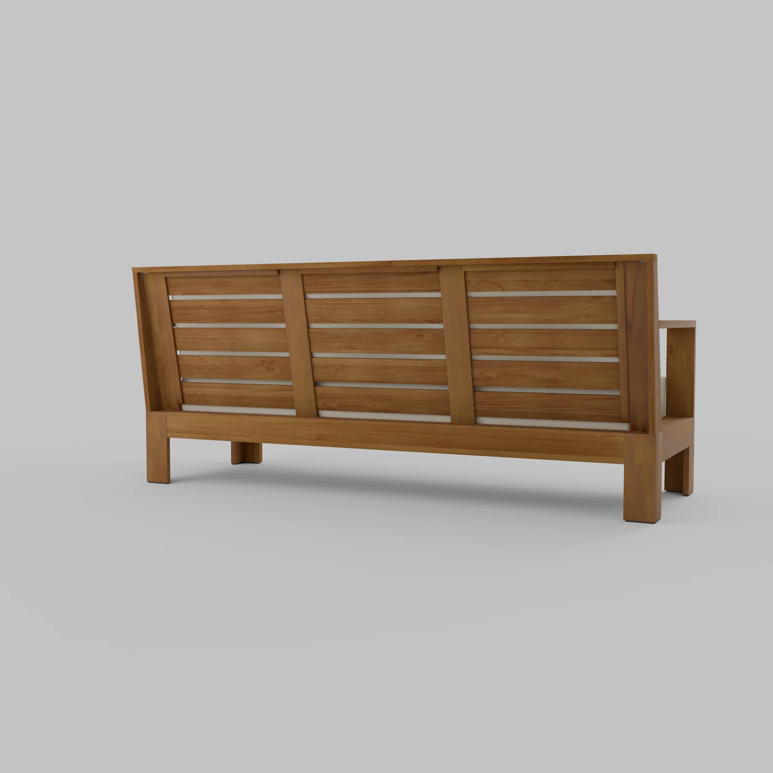 Logan Teak Wood Patio Sofa with Sunbrella Vellum Cushion - Image 46