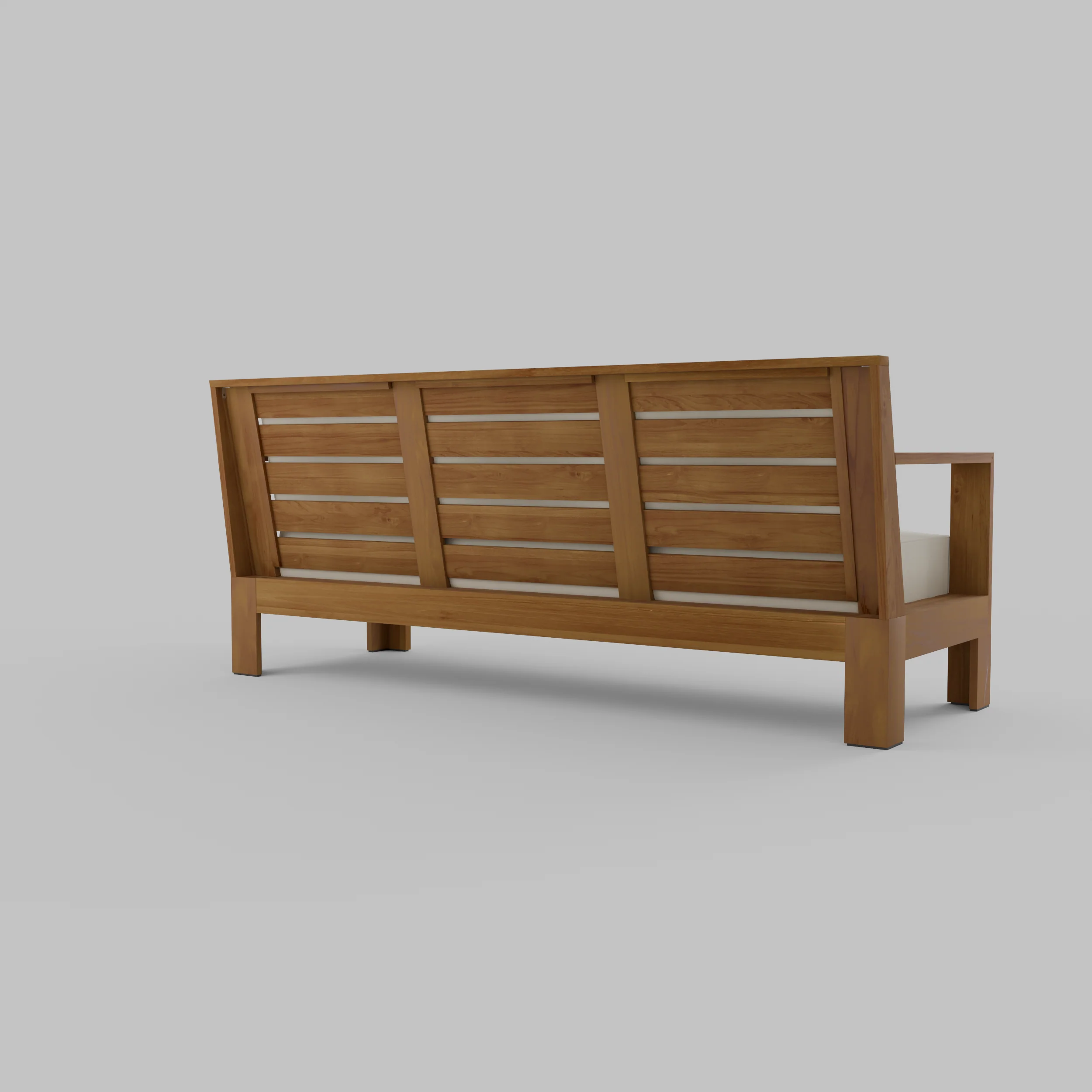 Logan Teak Wood Patio Sofa with Sunbrella Vellum Cushion - Image 47