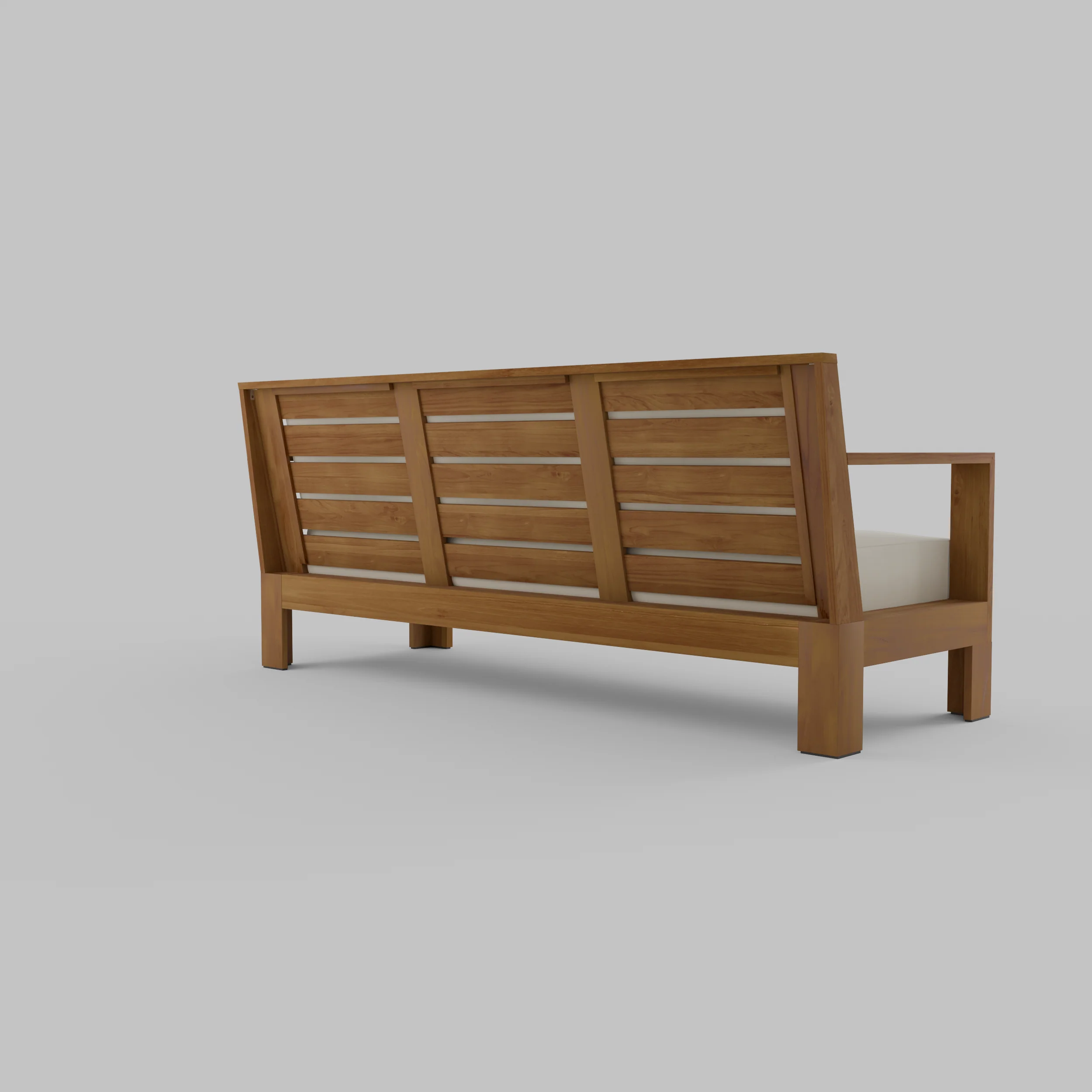 Logan Teak Wood Patio Sofa with Sunbrella Vellum Cushion - Image 48