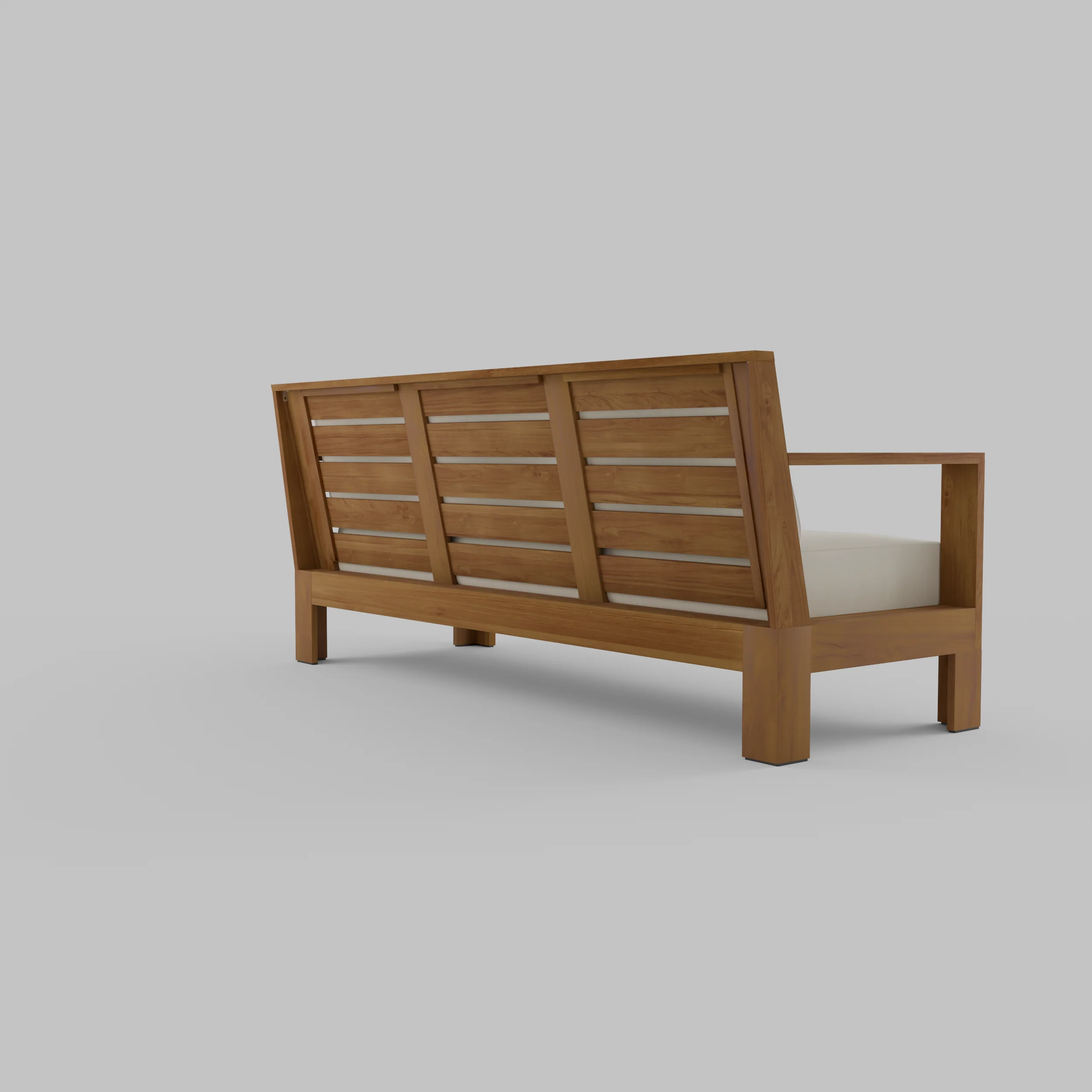 Logan Teak Wood Patio Sofa with Sunbrella Vellum Cushion - Image 49