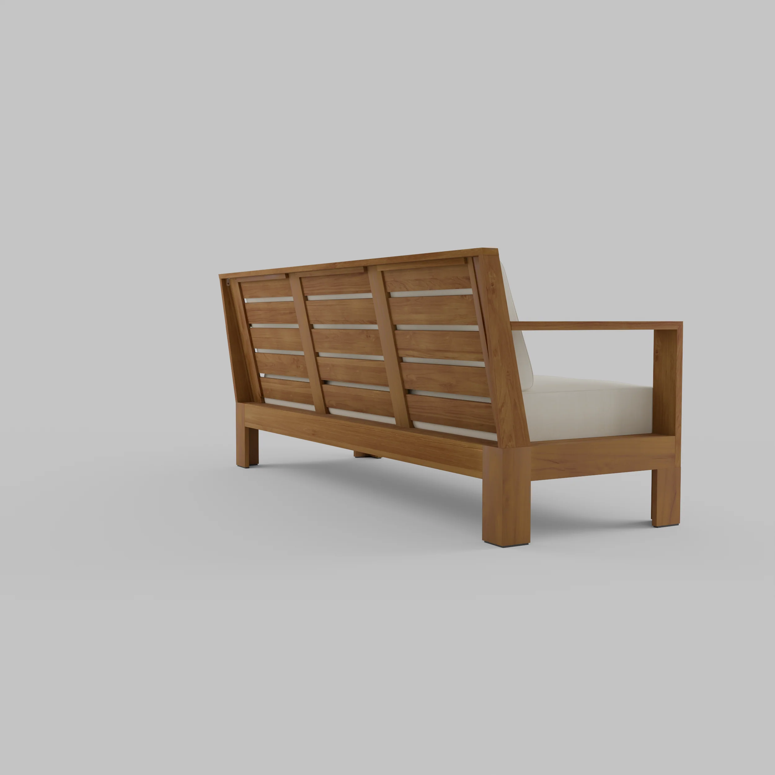 Logan Teak Wood Patio Sofa with Sunbrella Vellum Cushion - Image 50