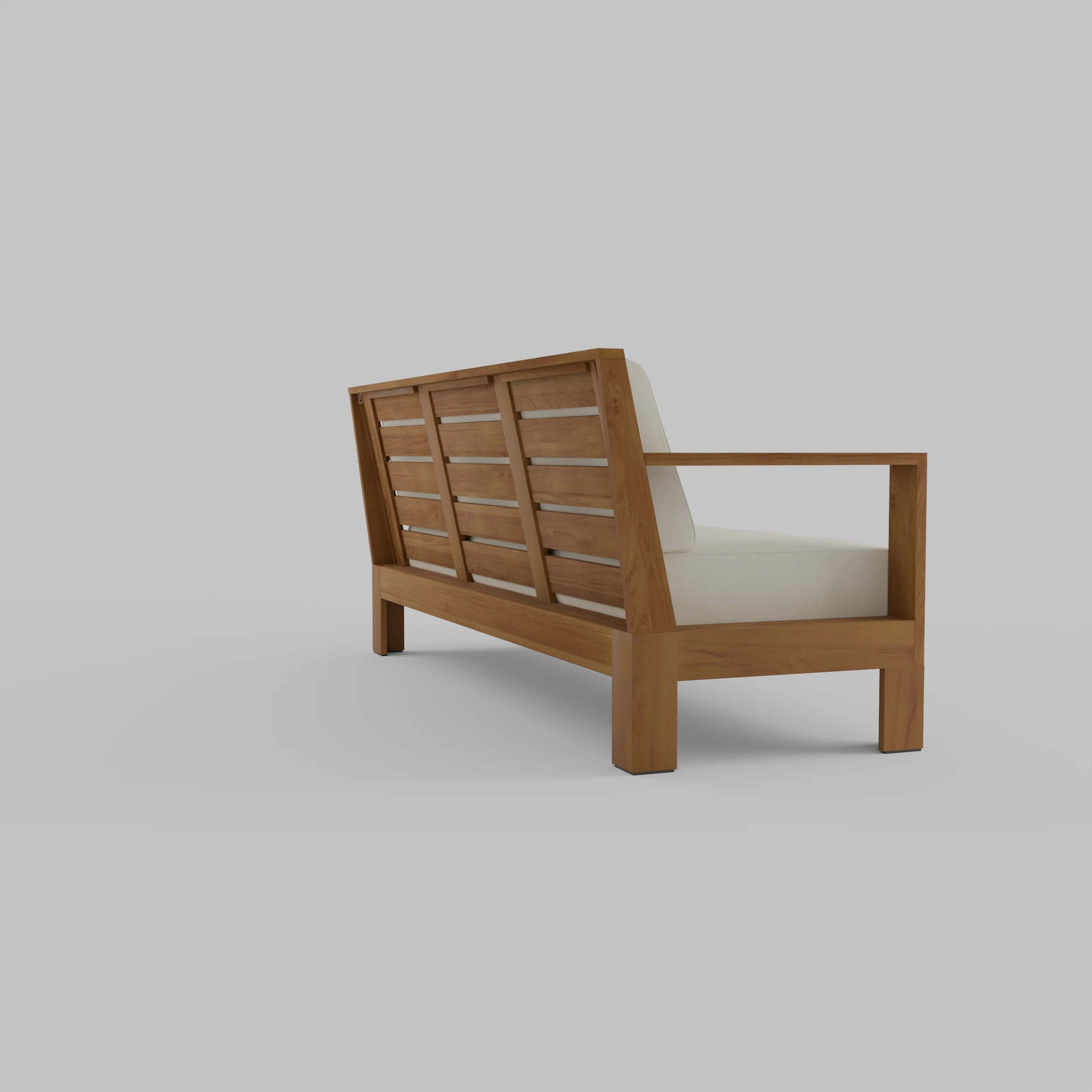 Logan Teak Wood Patio Sofa with Sunbrella Vellum Cushion - Image 51
