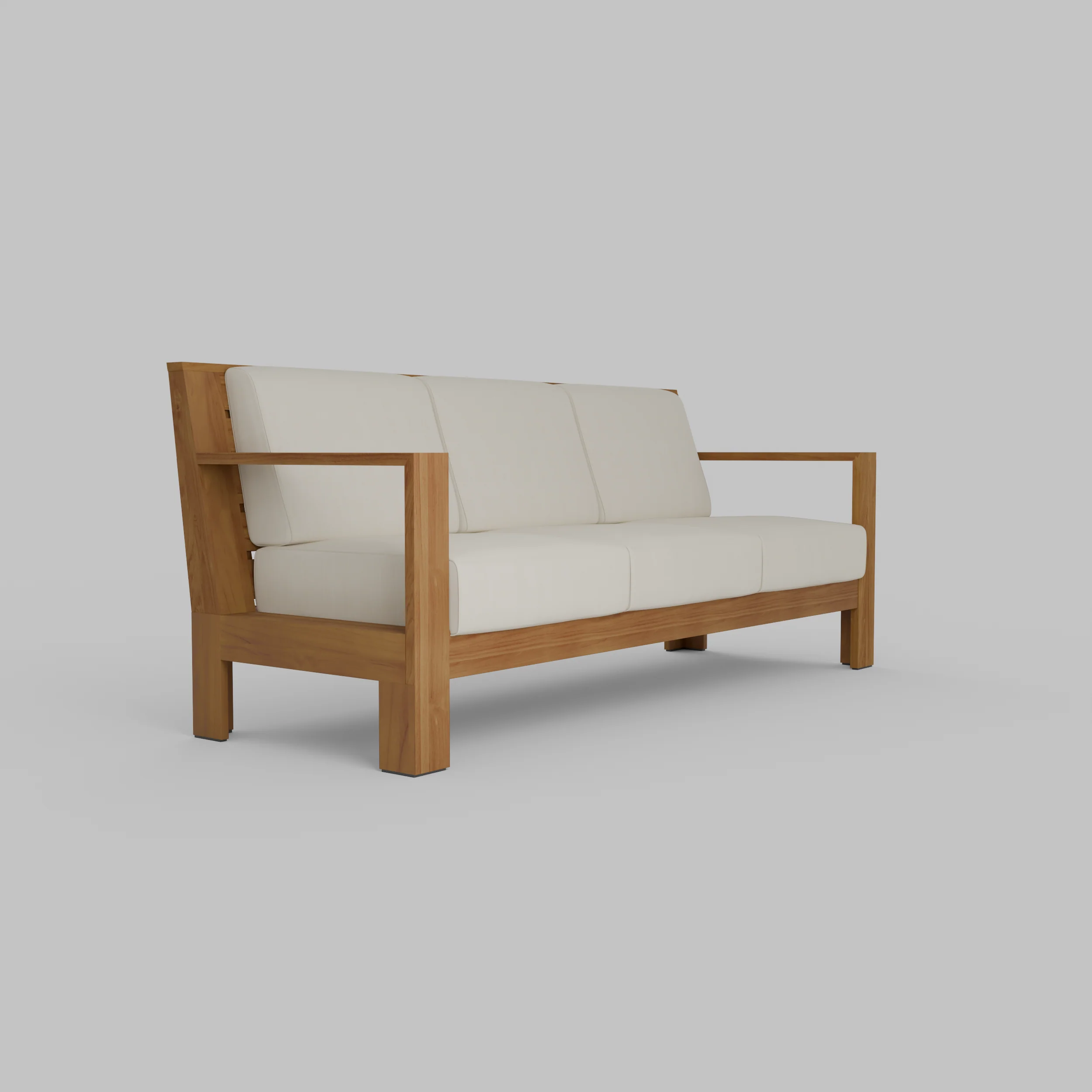 Logan Teak Wood Patio Sofa with Sunbrella Vellum Cushion - Image 52