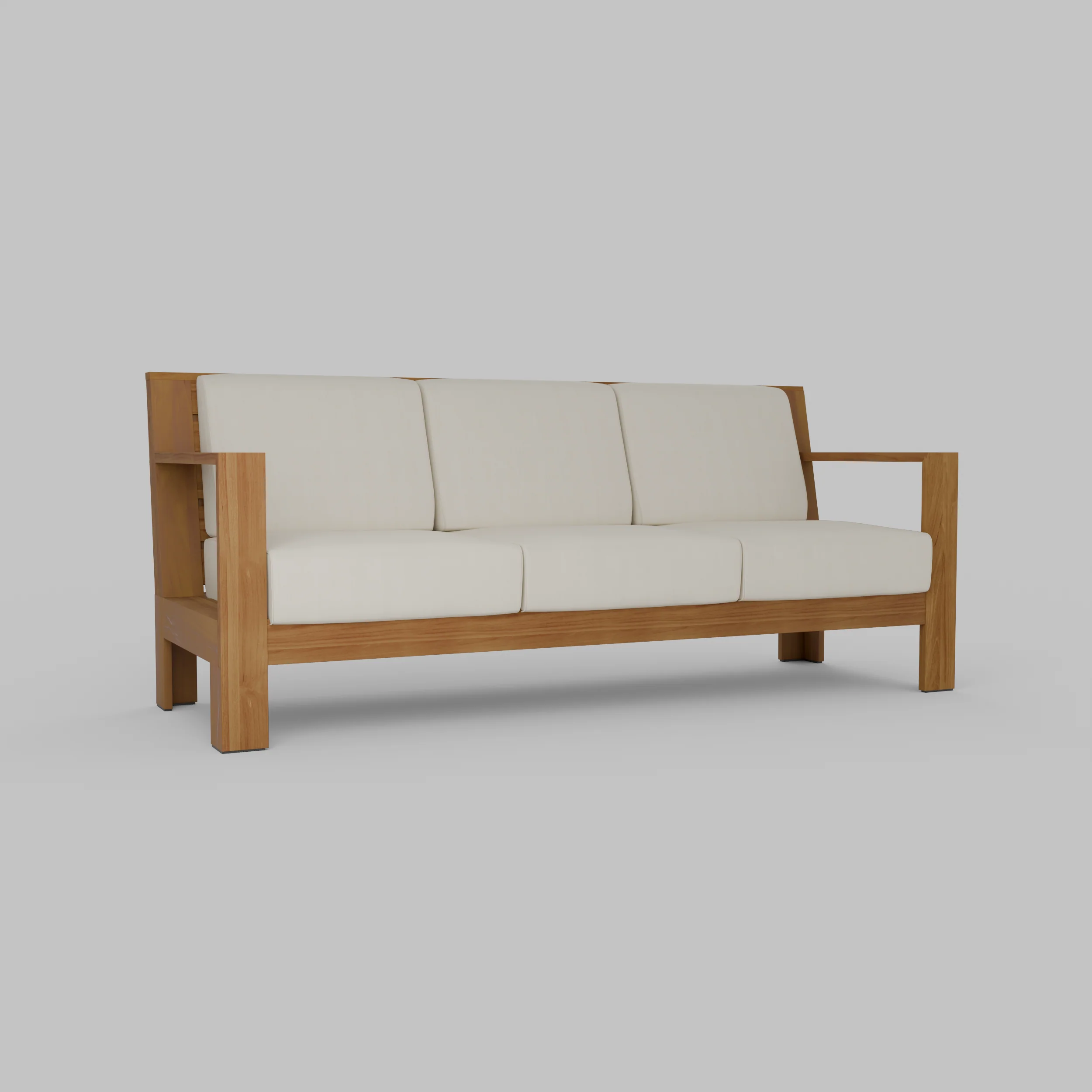 Logan Teak Wood Patio Sofa with Sunbrella Vellum Cushion - Image 54