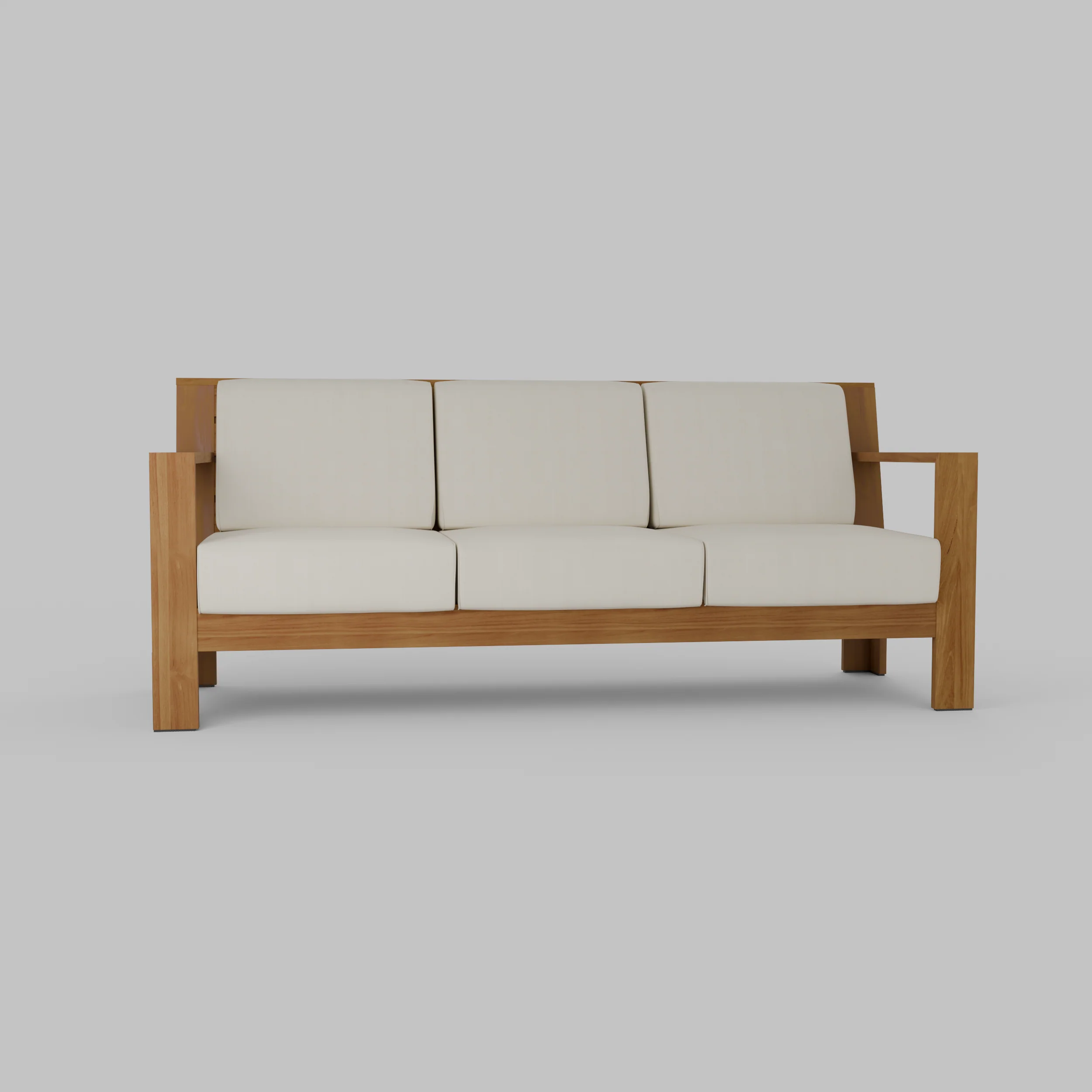 Logan Teak Wood Patio Sofa with Sunbrella Vellum Cushion - Image 55