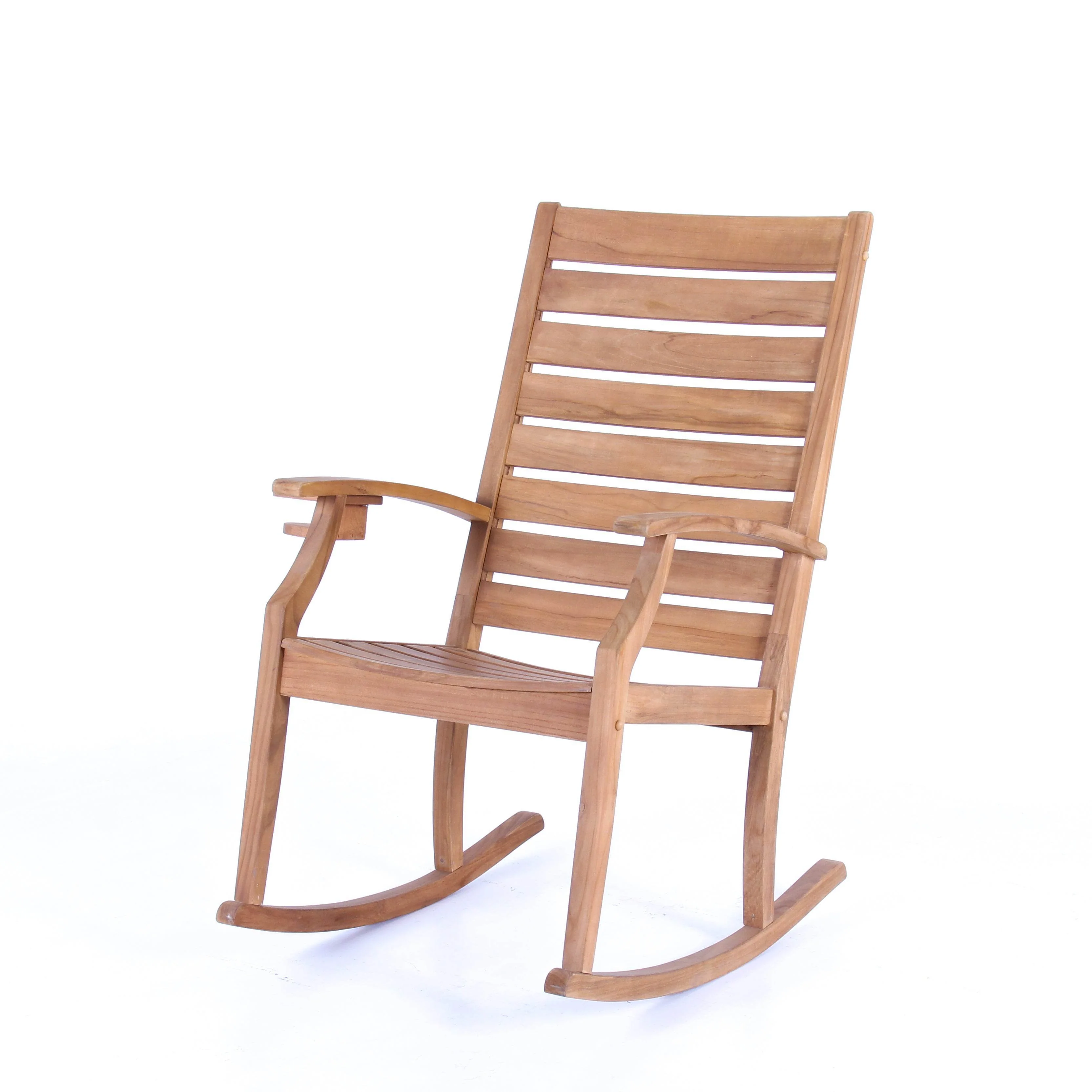 Logan Teak Wood Porch Rocking Chair with Cup Holder - Image 18