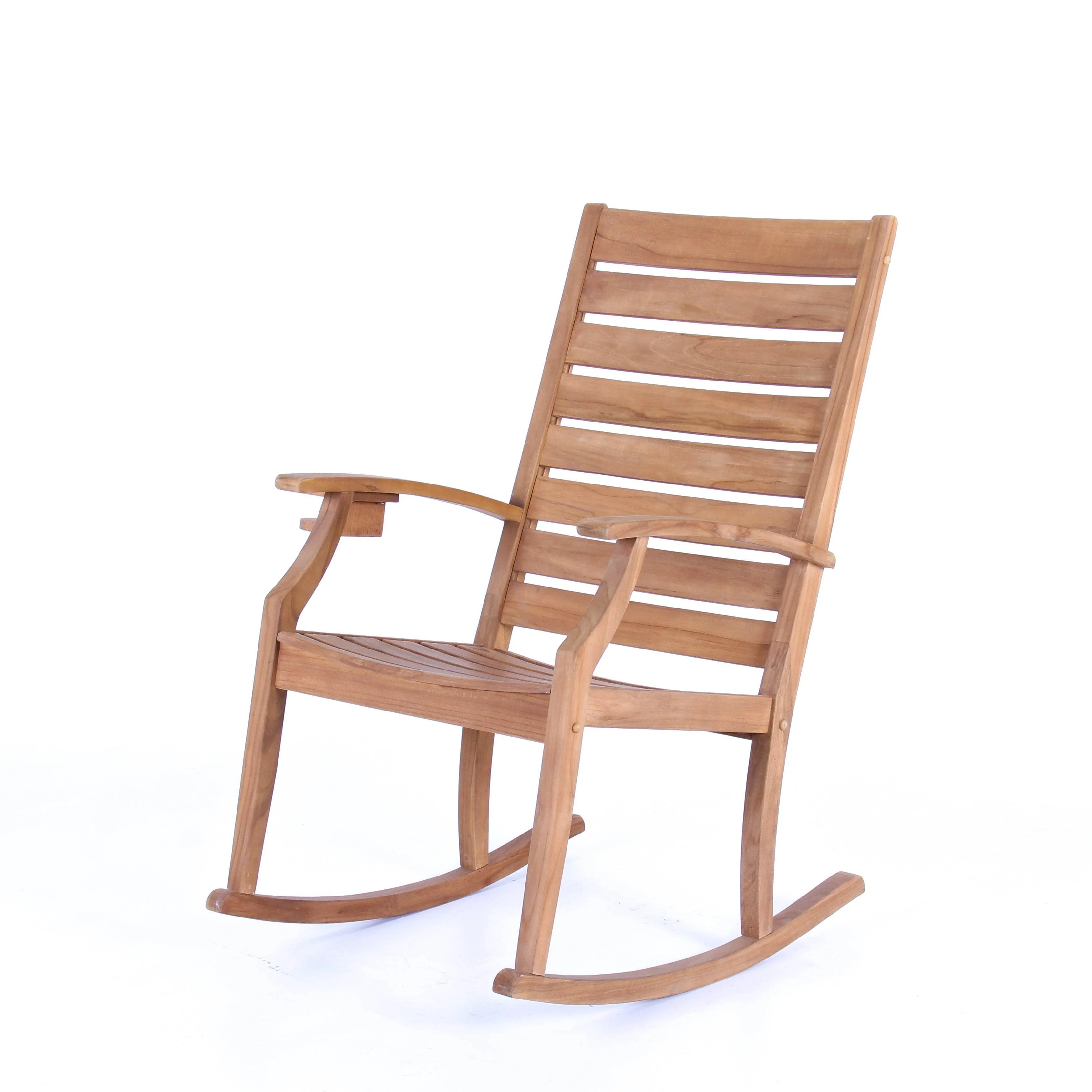 Logan Teak Wood Porch Rocking Chair with Cup Holder - Image 19