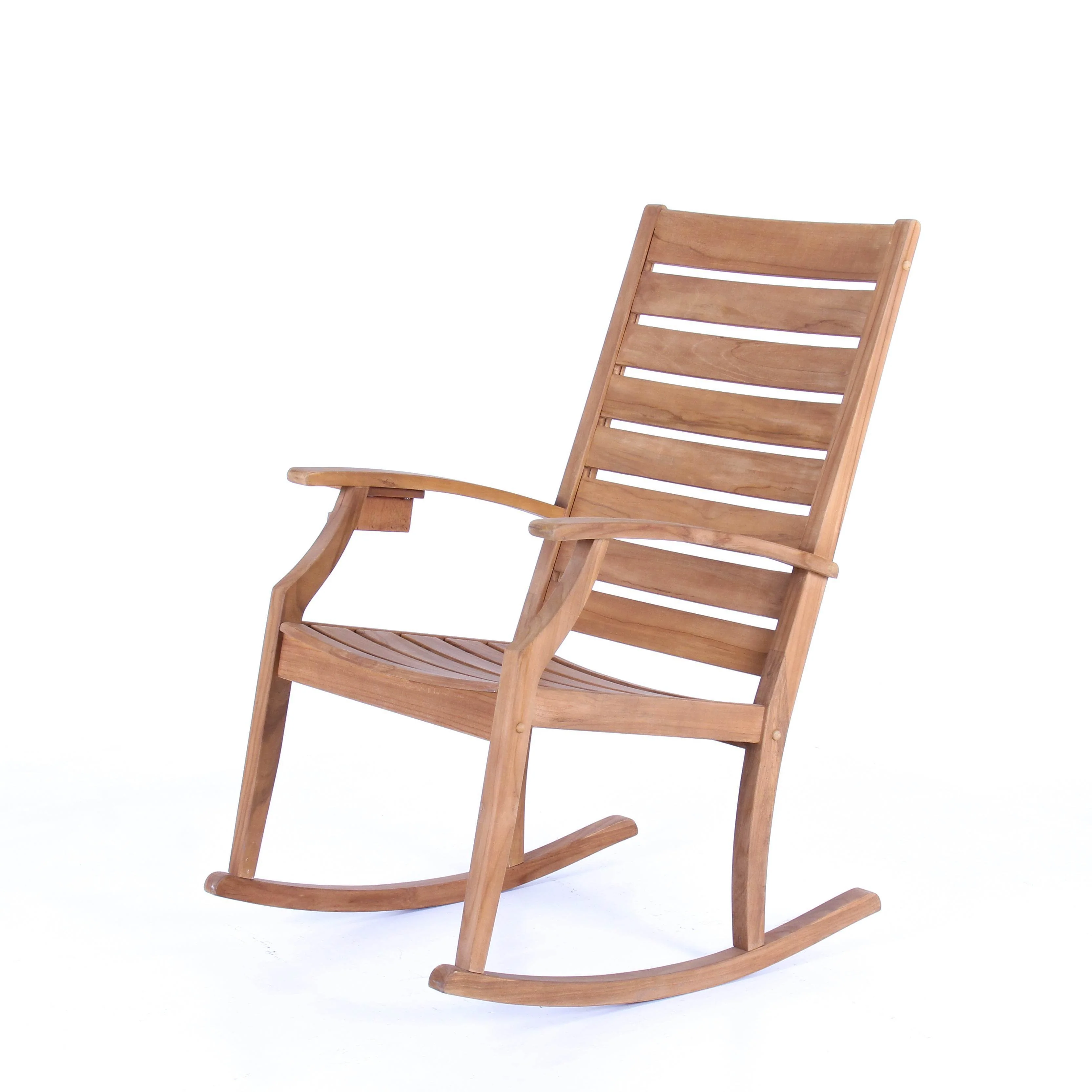 Logan Teak Wood Porch Rocking Chair with Cup Holder - Image 20