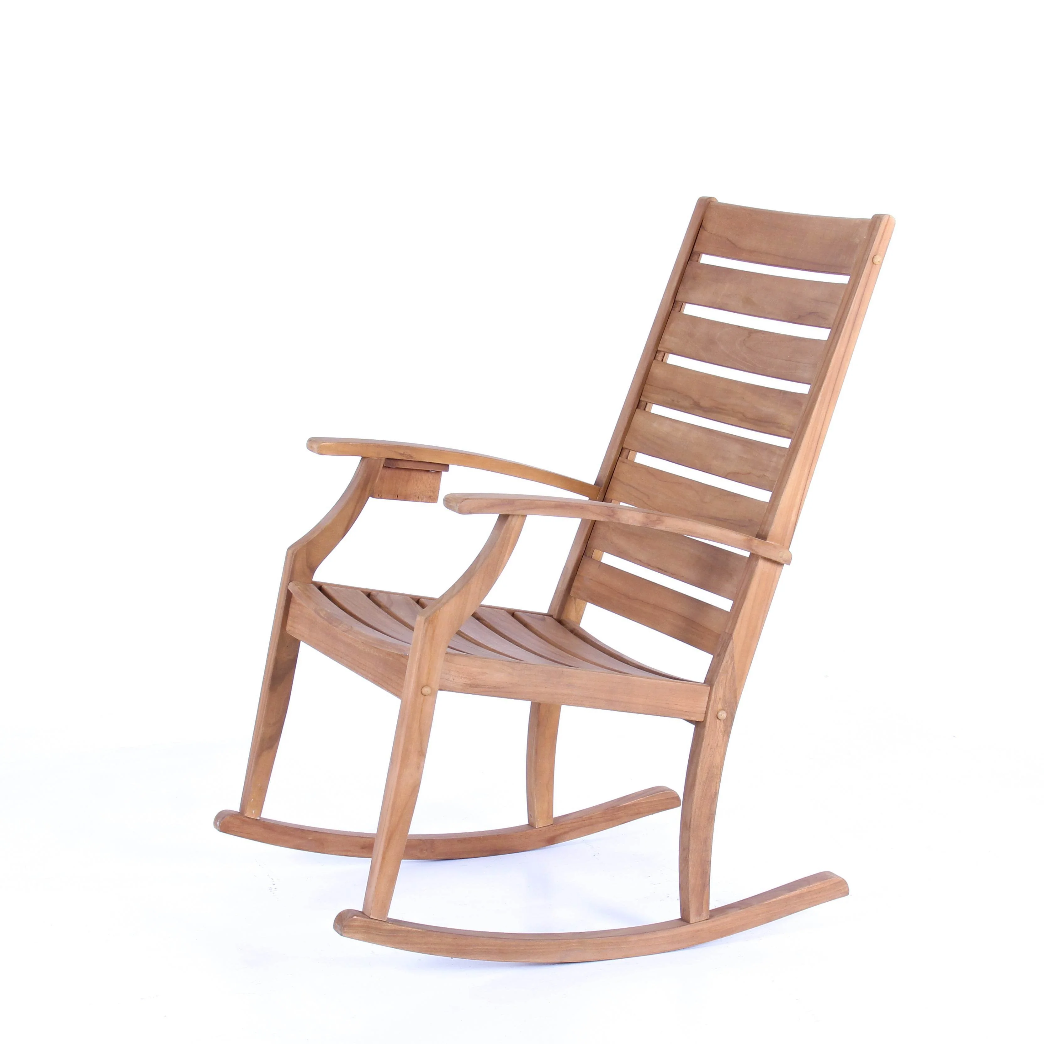 Logan Teak Wood Porch Rocking Chair with Cup Holder - Image 22