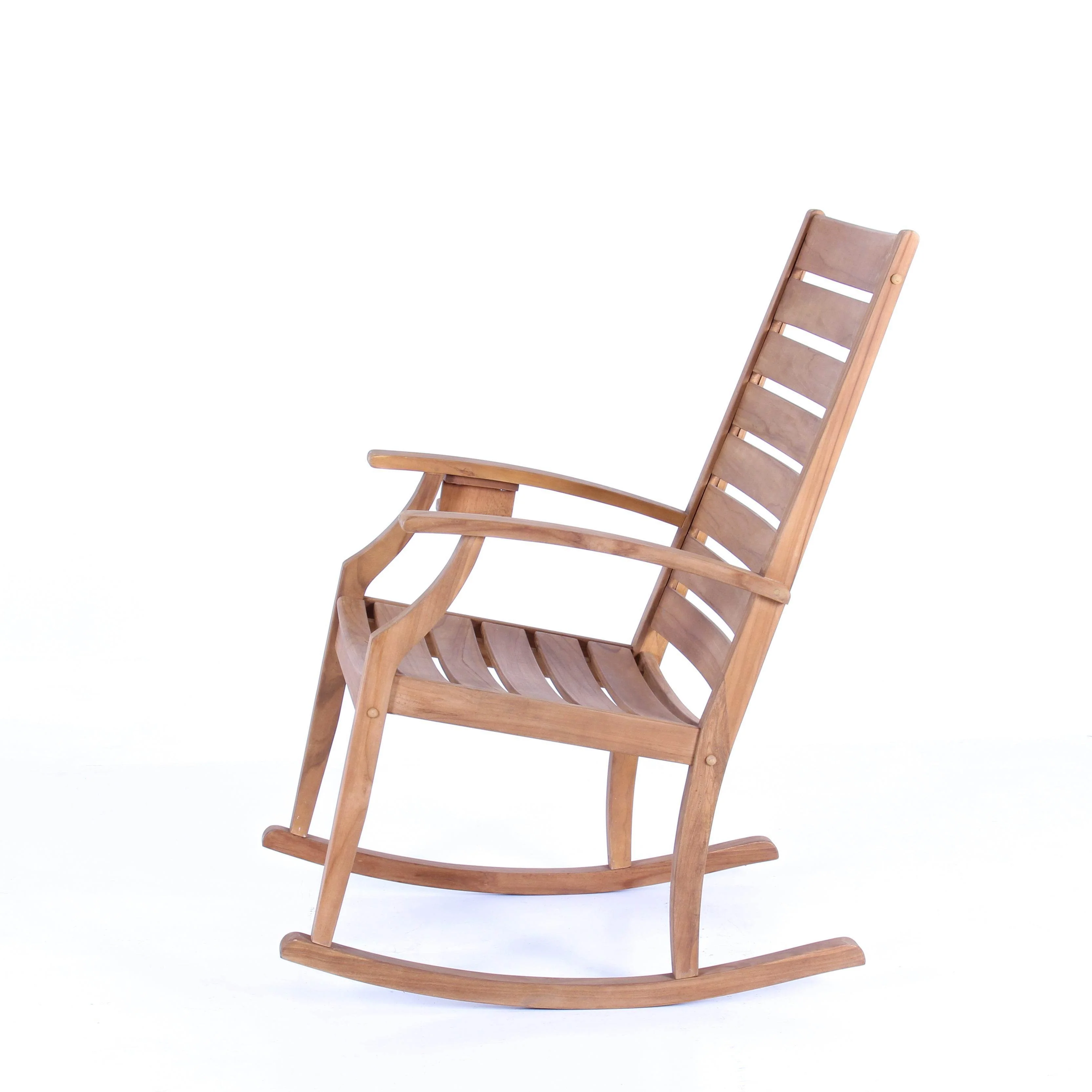 Logan Teak Wood Porch Rocking Chair with Cup Holder - Image 24