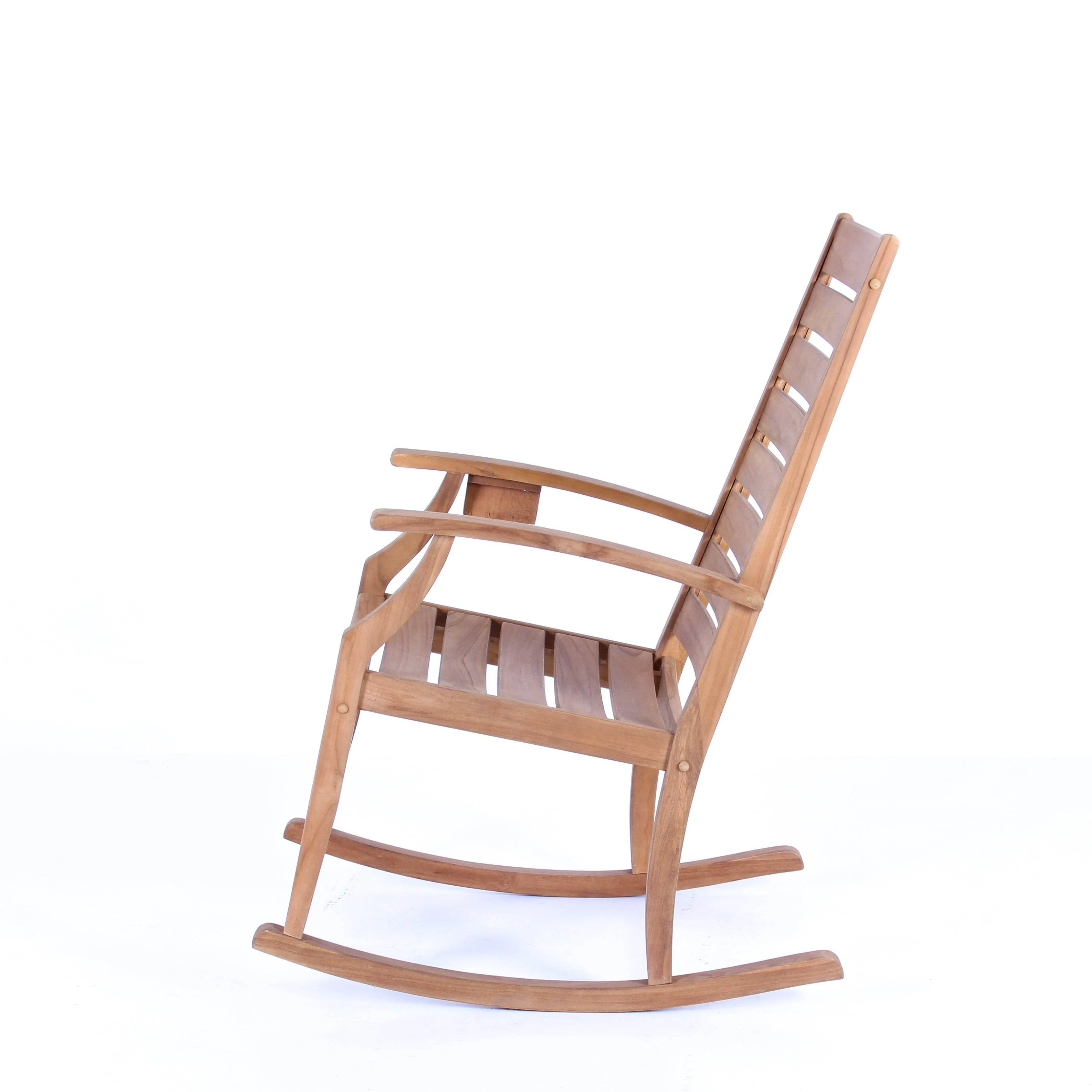 Logan Teak Wood Porch Rocking Chair with Cup Holder - Image 25