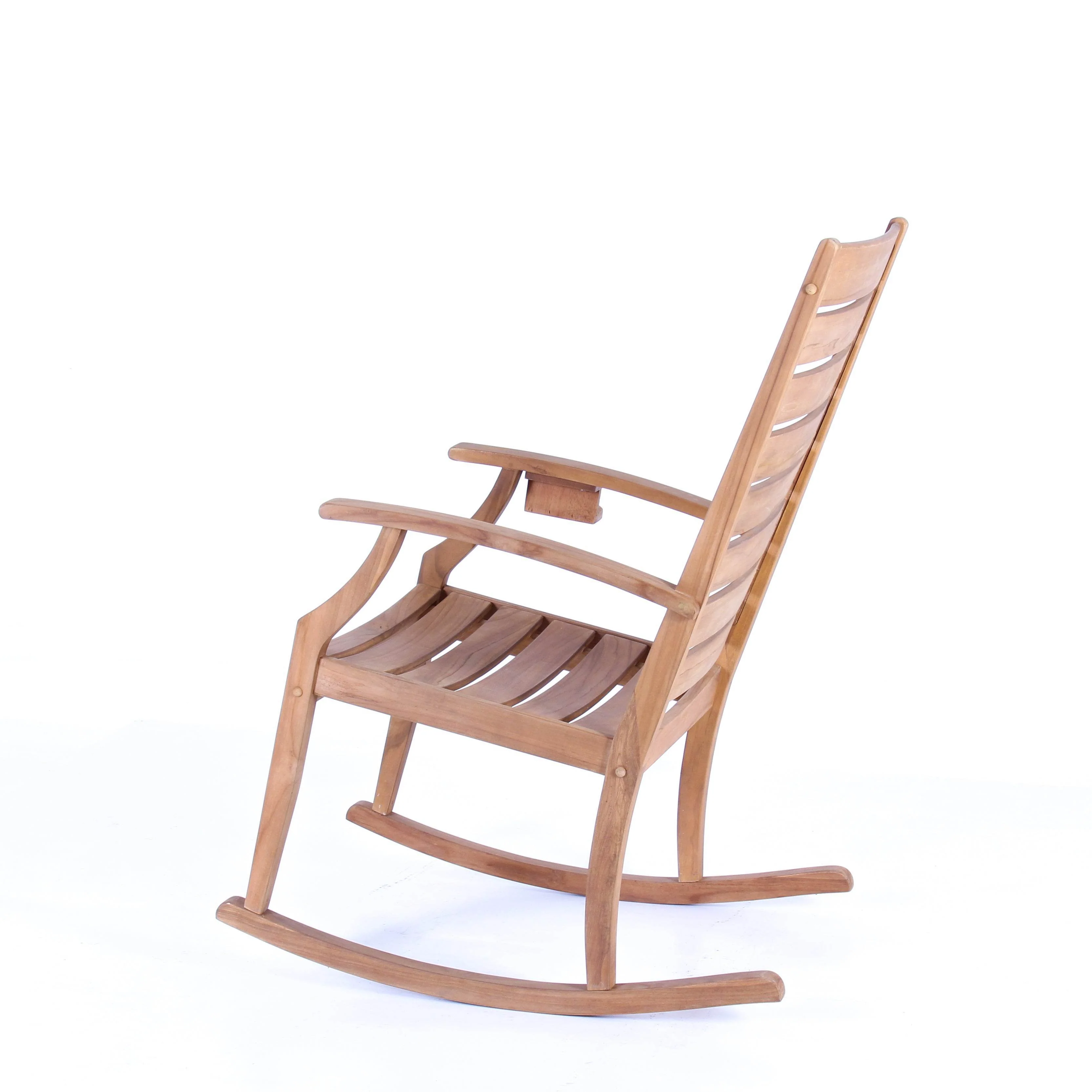 Logan Teak Wood Porch Rocking Chair with Cup Holder - Image 27
