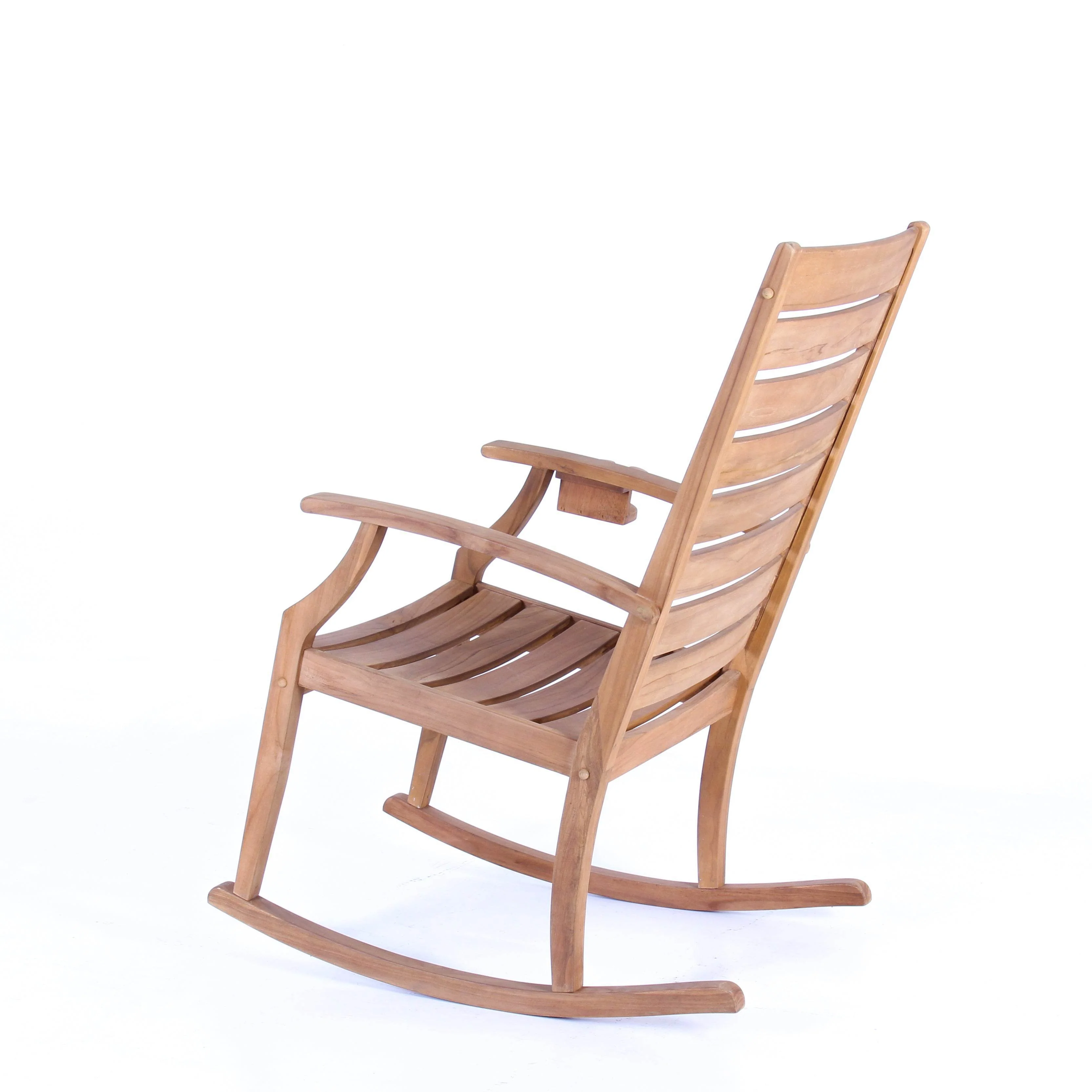 Logan Teak Wood Porch Rocking Chair with Cup Holder - Image 28