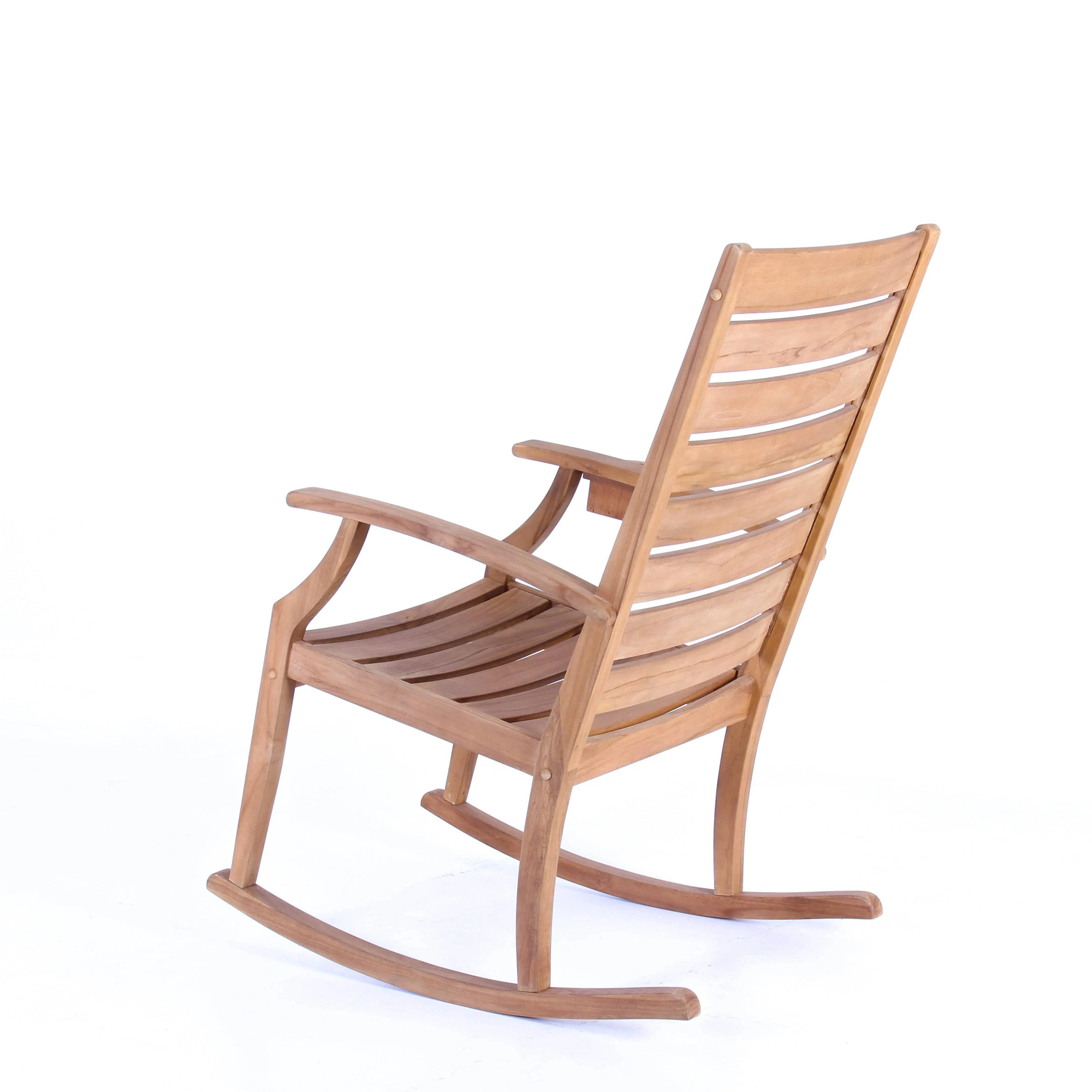 Logan Teak Wood Porch Rocking Chair with Cup Holder - Image 29