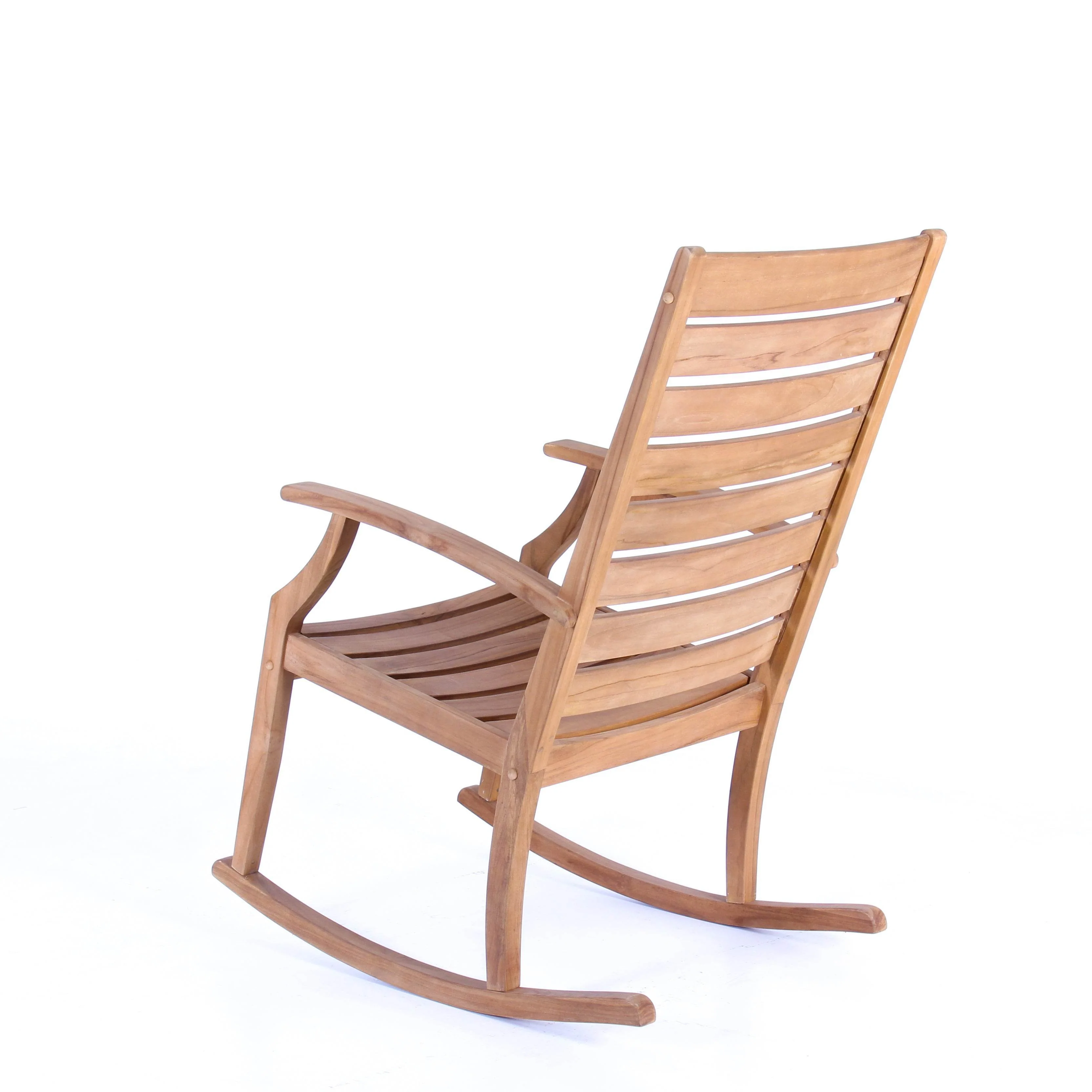 Logan Teak Wood Porch Rocking Chair with Cup Holder - Image 30