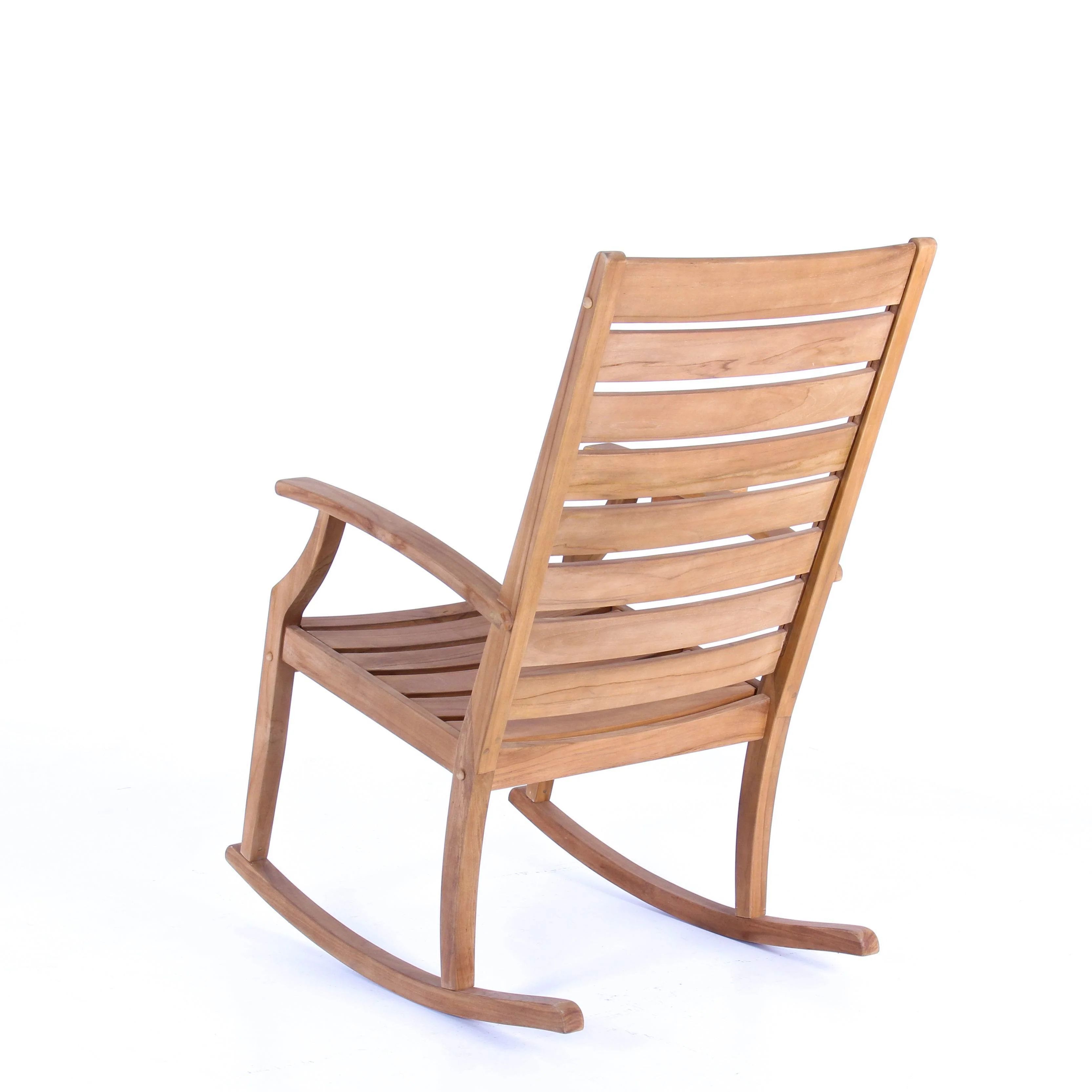 Logan Teak Wood Porch Rocking Chair with Cup Holder - Image 31
