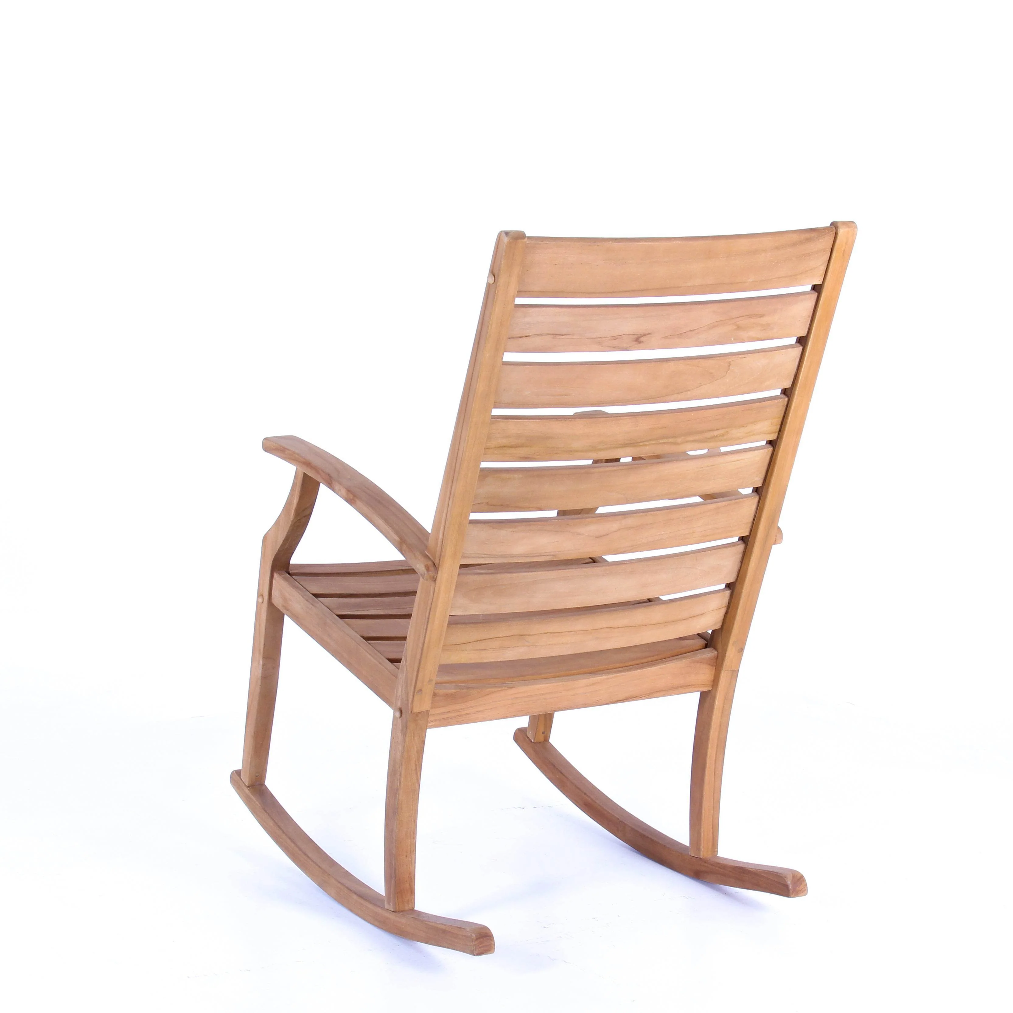 Logan Teak Wood Porch Rocking Chair with Cup Holder - Image 32