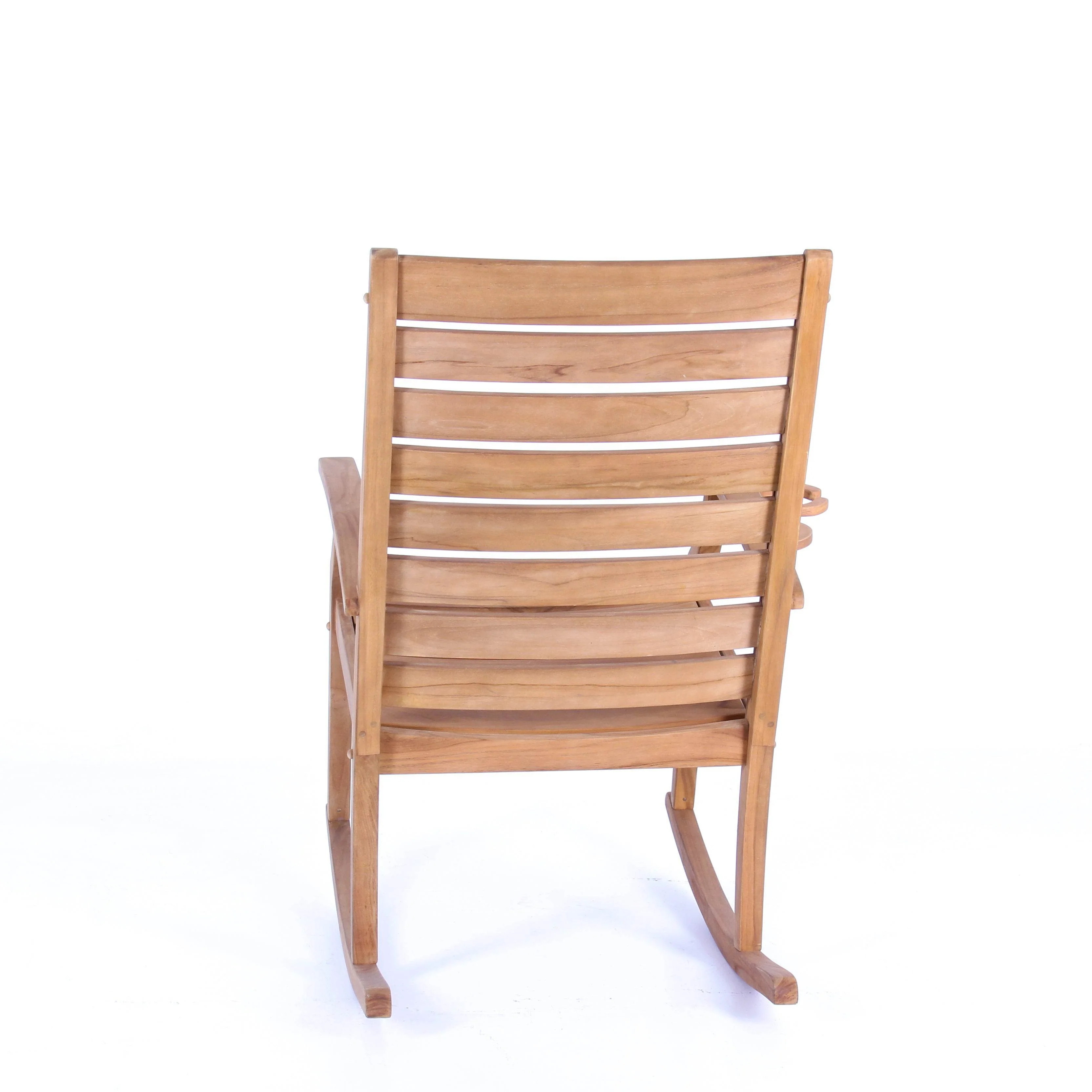 Logan Teak Wood Porch Rocking Chair with Cup Holder - Image 35