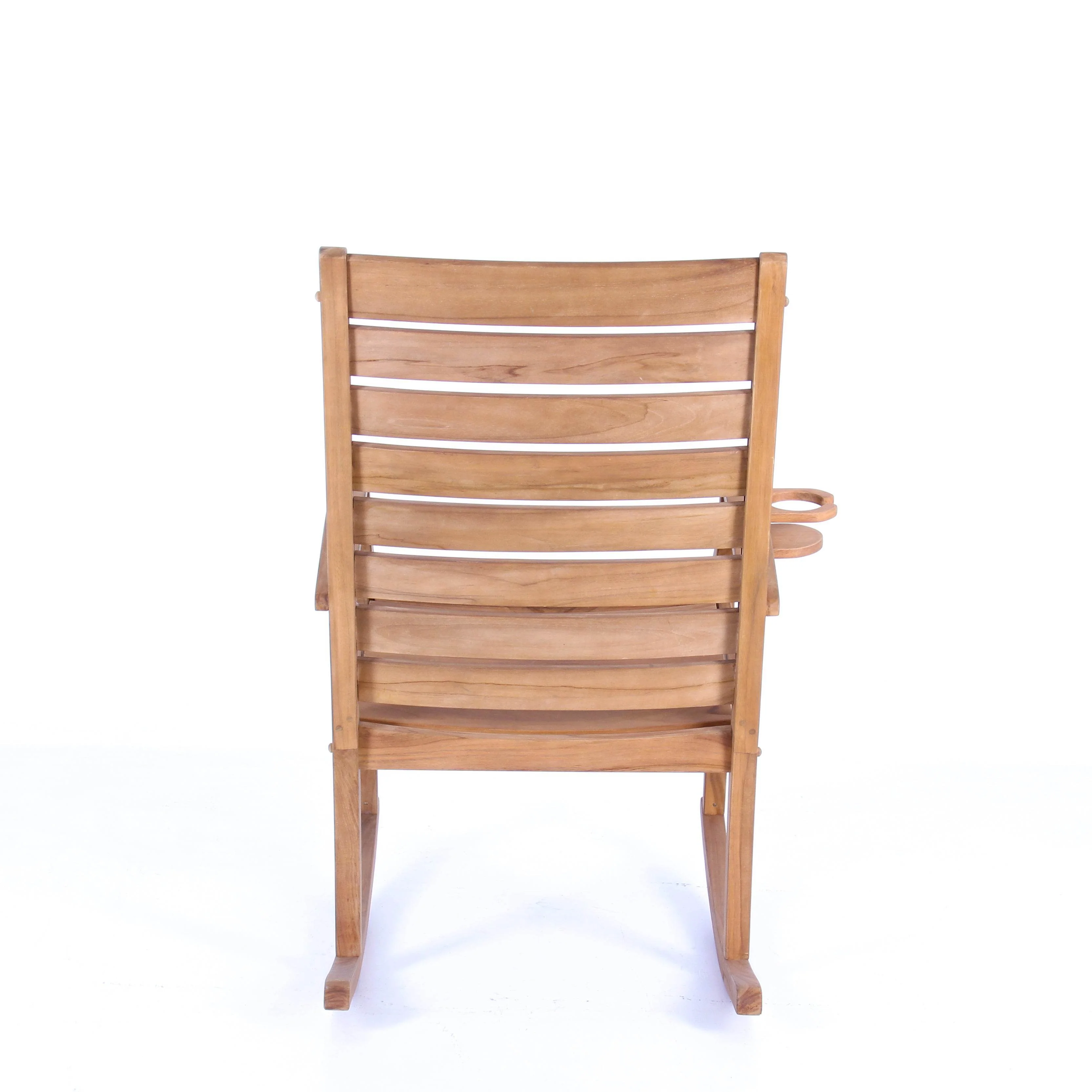 Logan Teak Wood Porch Rocking Chair with Cup Holder - Image 36