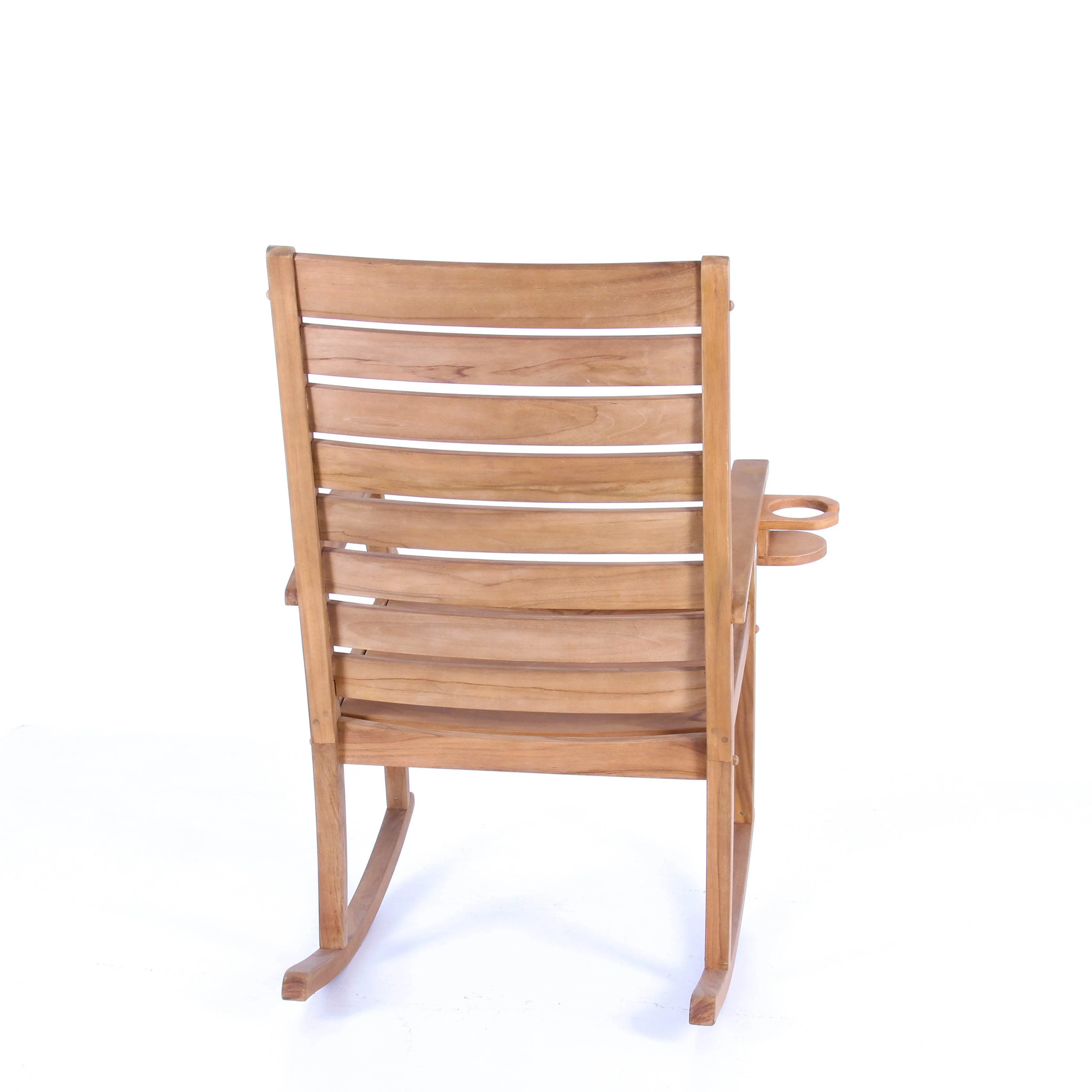 Logan Teak Wood Porch Rocking Chair with Cup Holder - Image 37