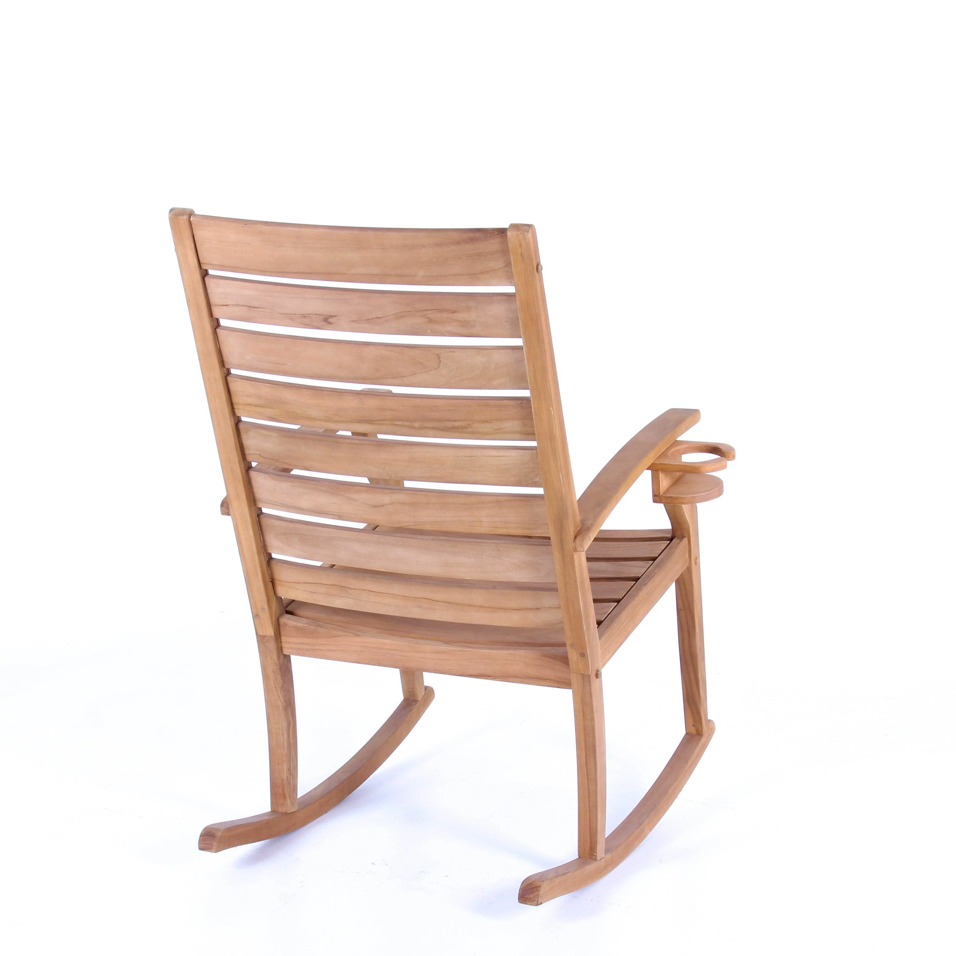 Logan Teak Wood Porch Rocking Chair with Cup Holder - Image 39