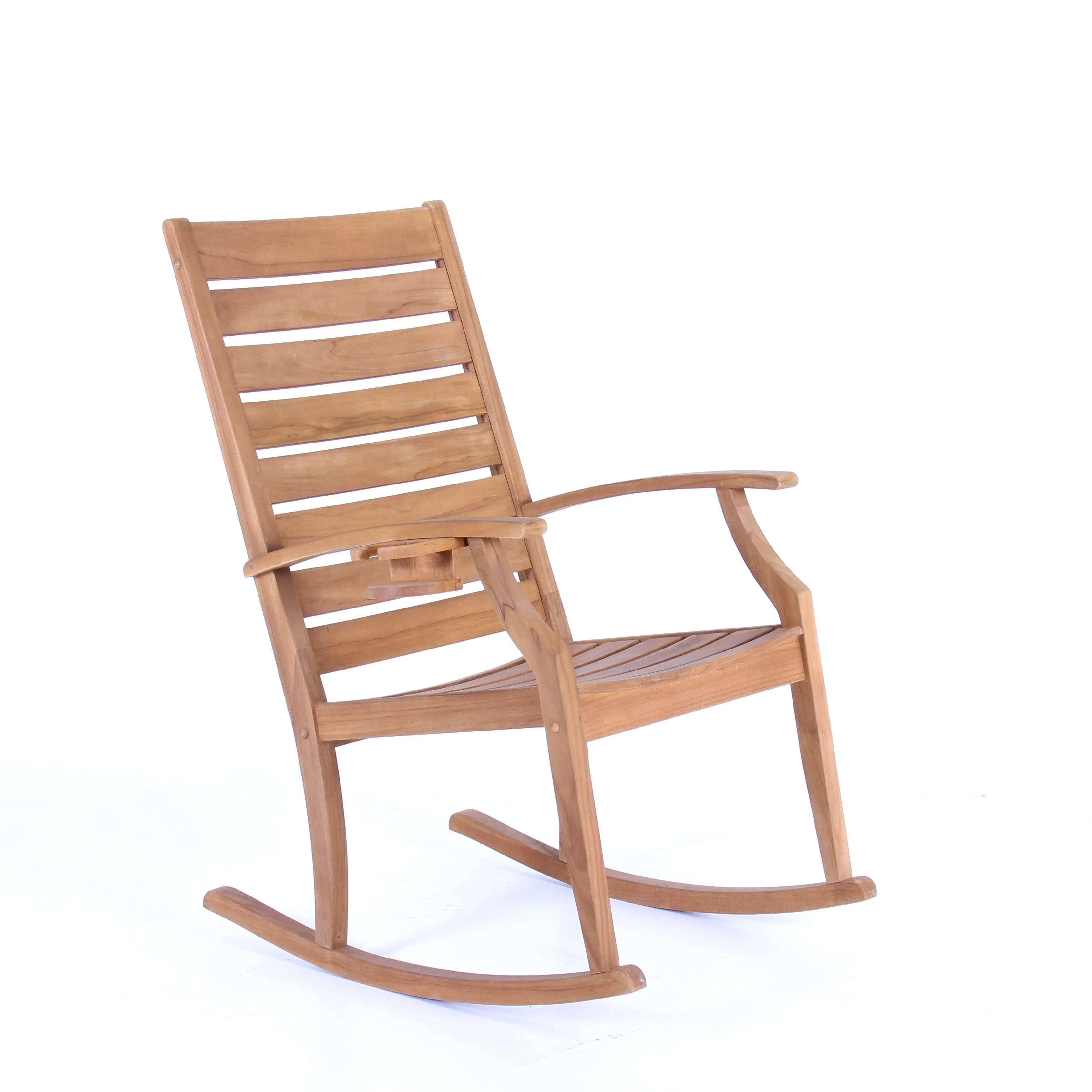 Logan Teak Wood Porch Rocking Chair with Cup Holder - Image 52