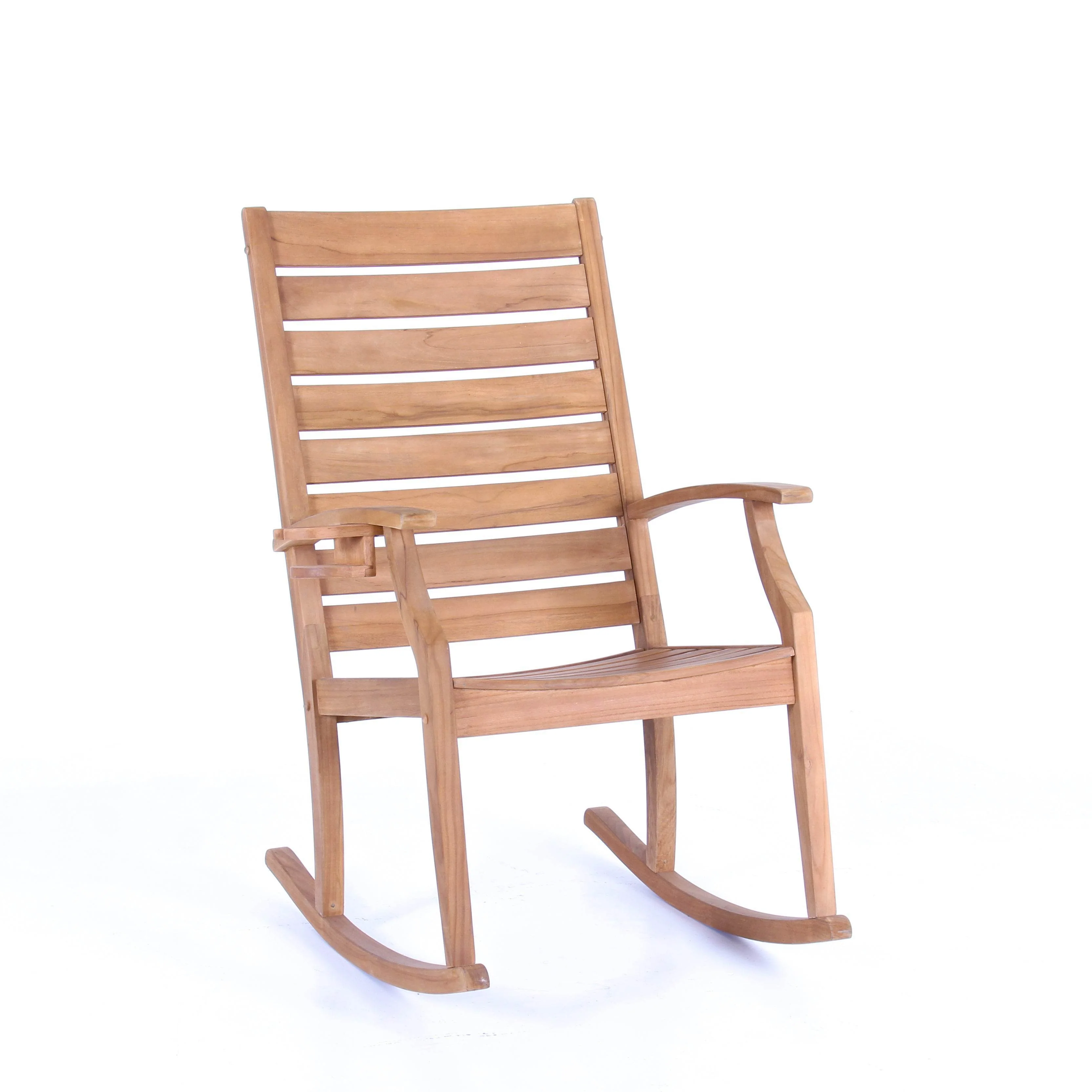 Logan Teak Wood Porch Rocking Chair with Cup Holder - Image 55