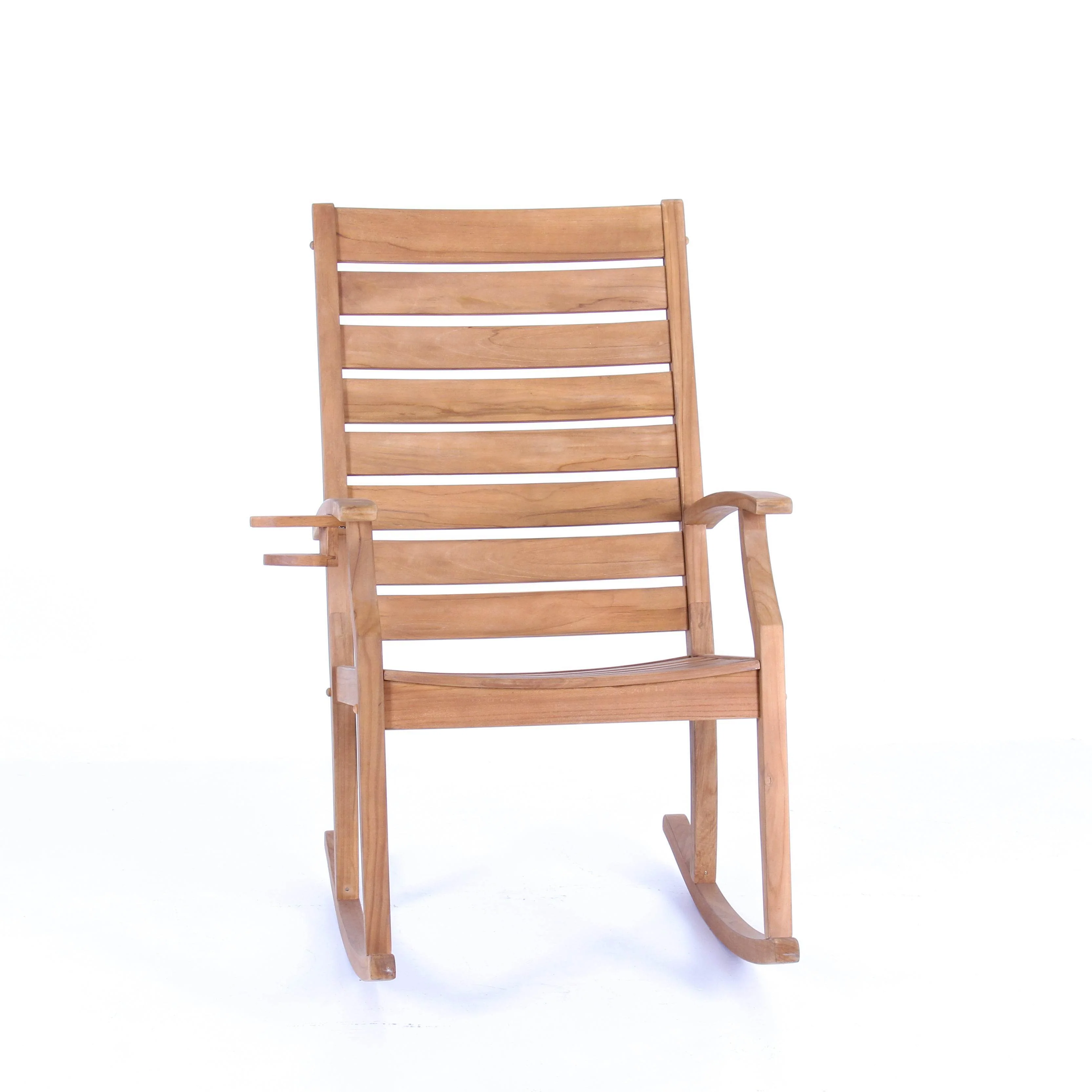 Logan Teak Wood Porch Rocking Chair with Cup Holder - Image 57