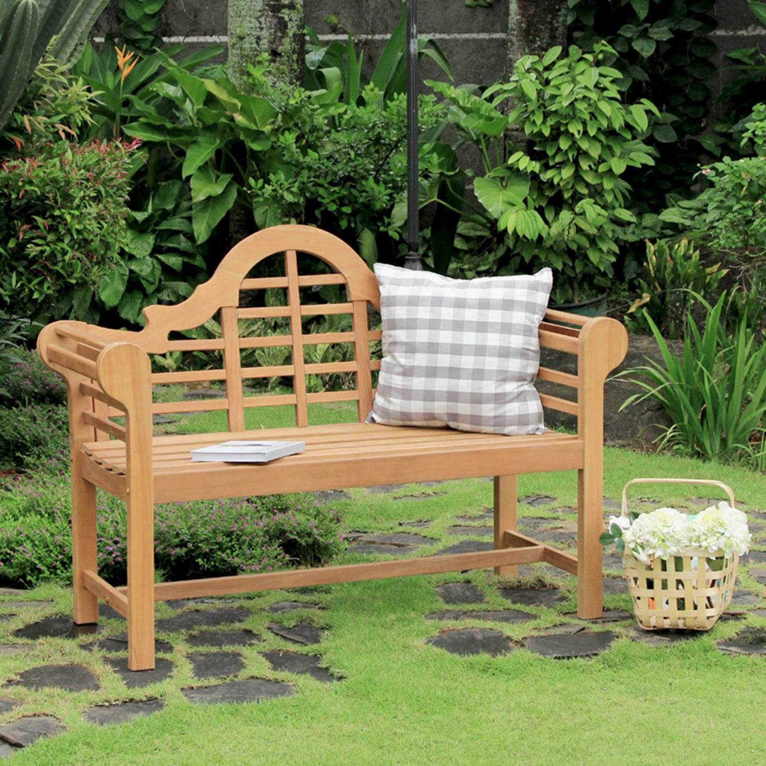 Lutyens Teak Wood 4 Feet Outdoor Bench - Image 3